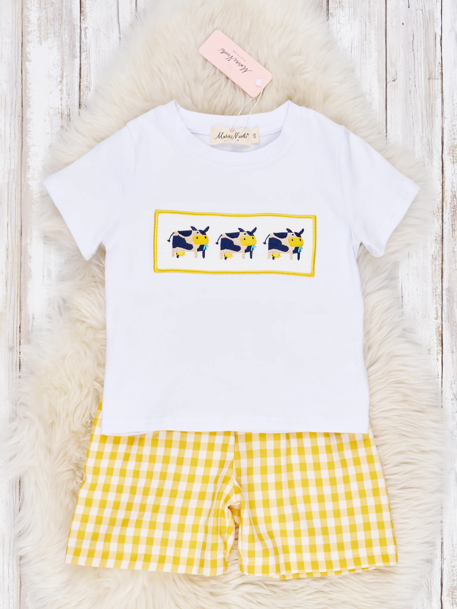 Smocked Happy Cow Outfit