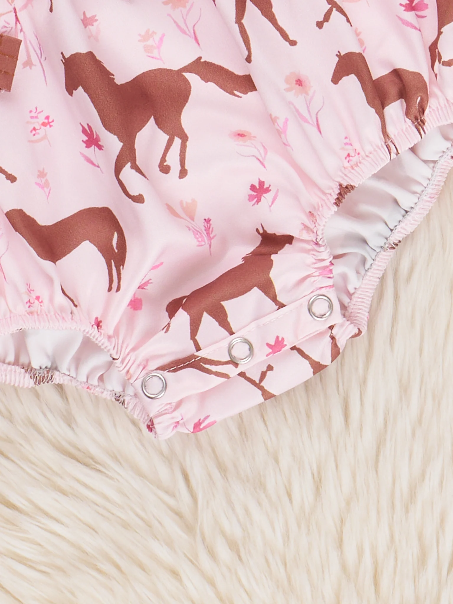 Smocked Horse Bubble Romper - Image 5