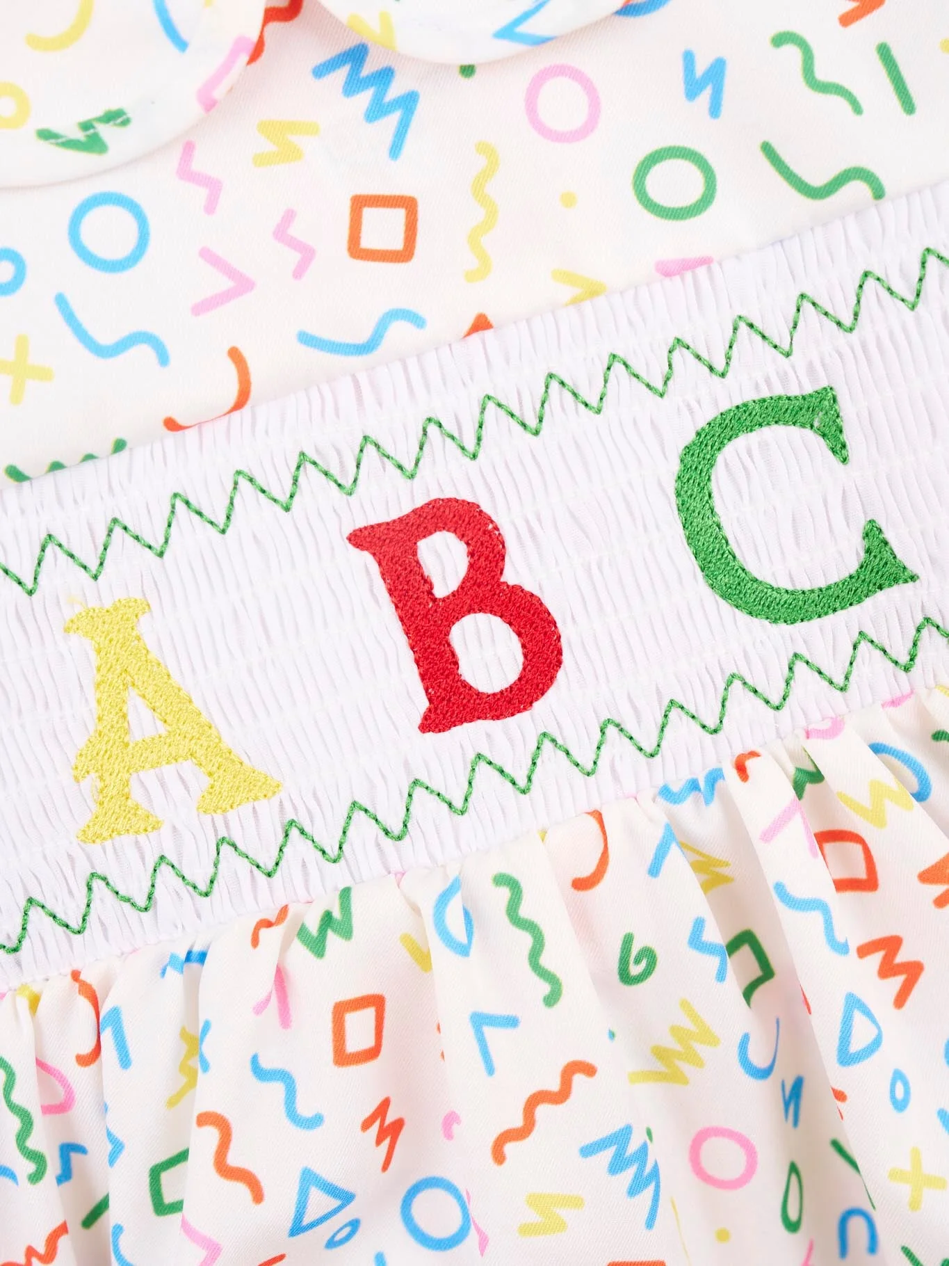 Smocked Letters Vintage Tie Dress - Image 3