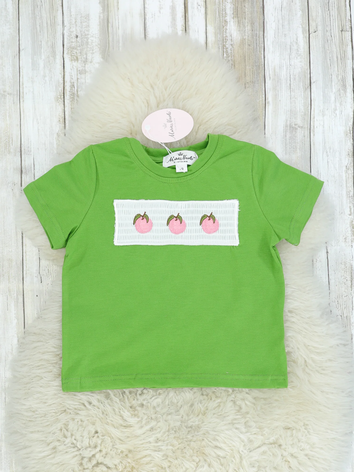 Smocked Peach Shirt