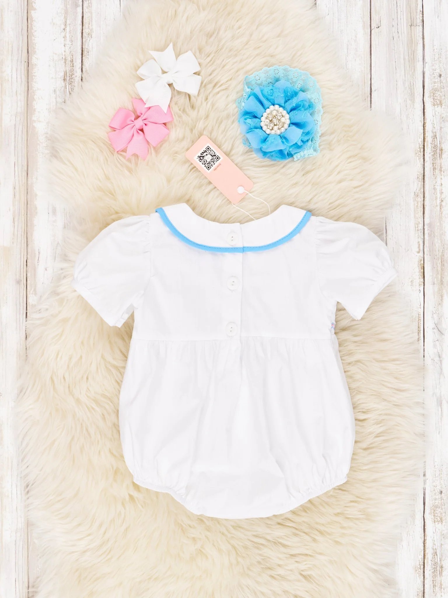 Smocked Sail Boat Vintage Romper - Image 2