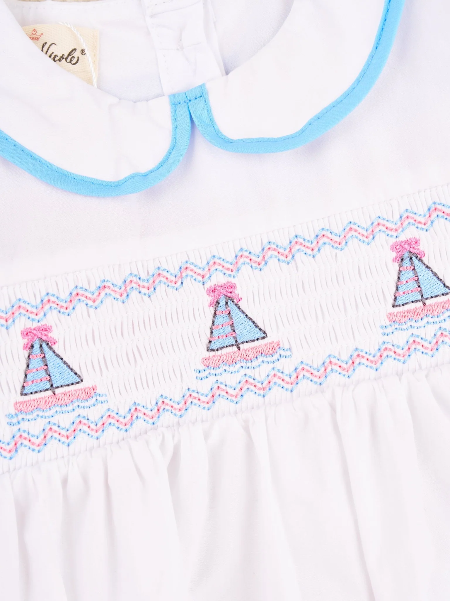 Smocked Sail Boat Vintage Romper - Image 3