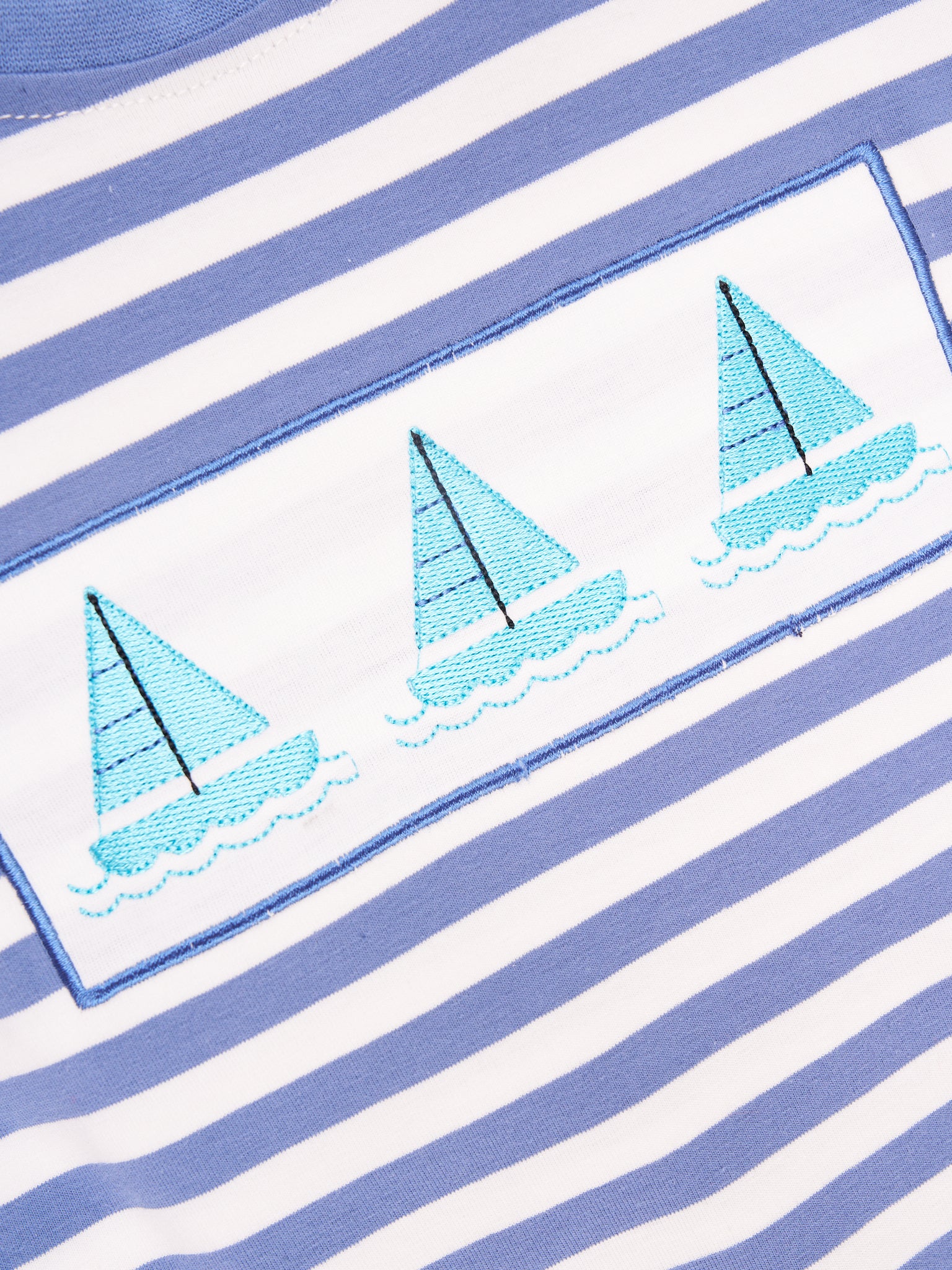 Smocked Stripe Sail Boat Shirt - Image 2