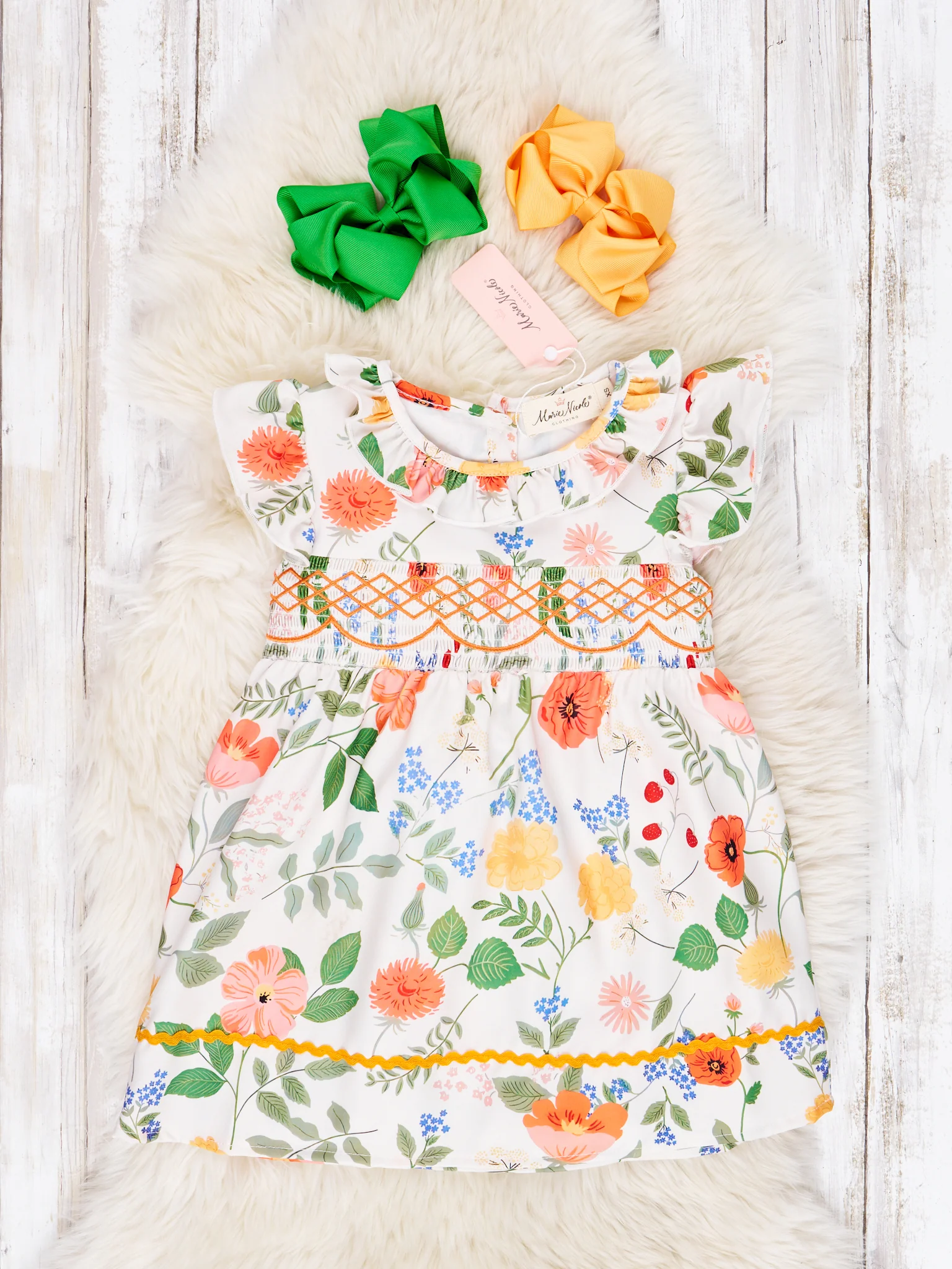 Smocked Summer Botanical Ruffle Dress - Image 2