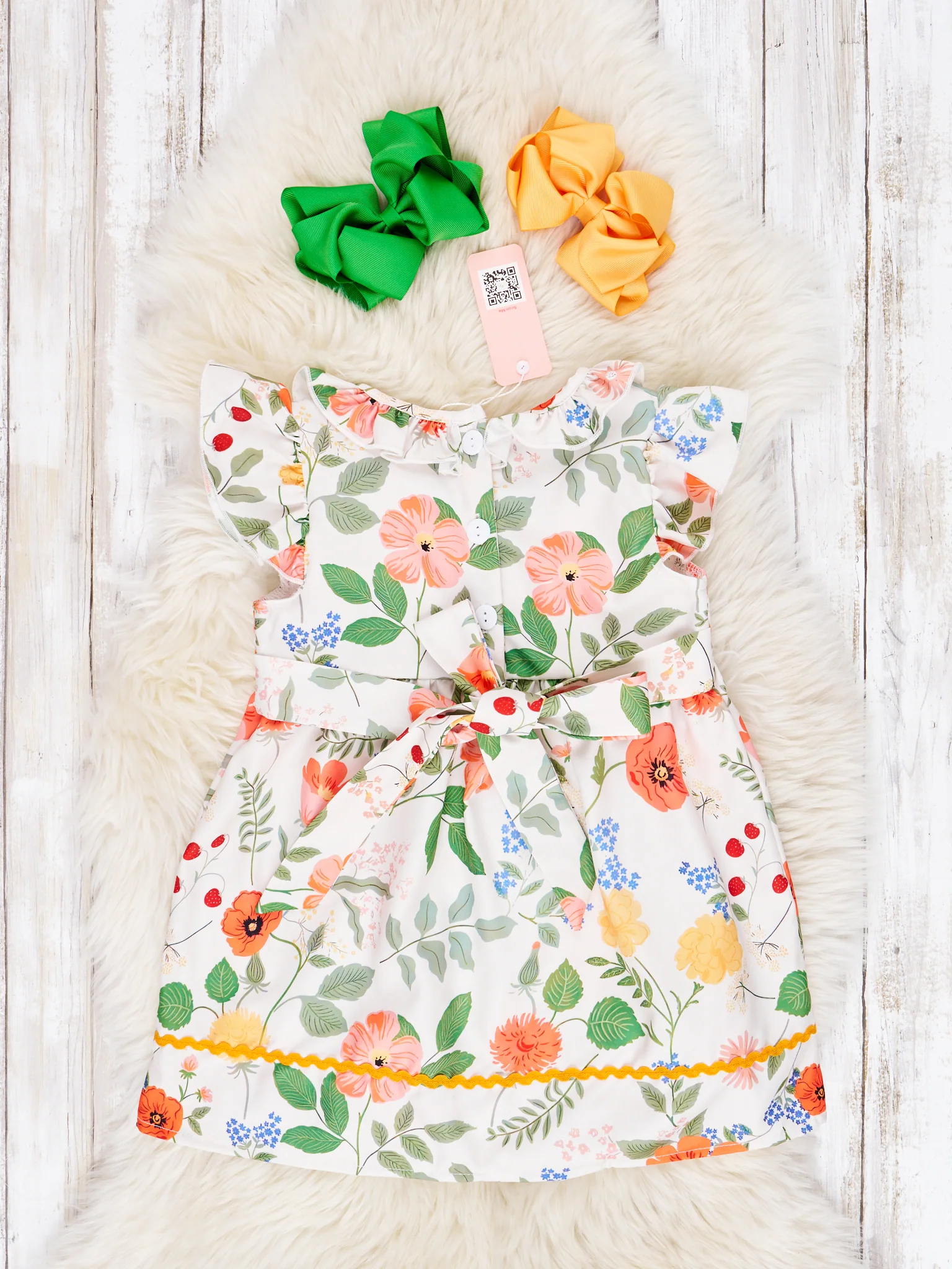 Smocked Summer Botanical Ruffle Dress - Image 3