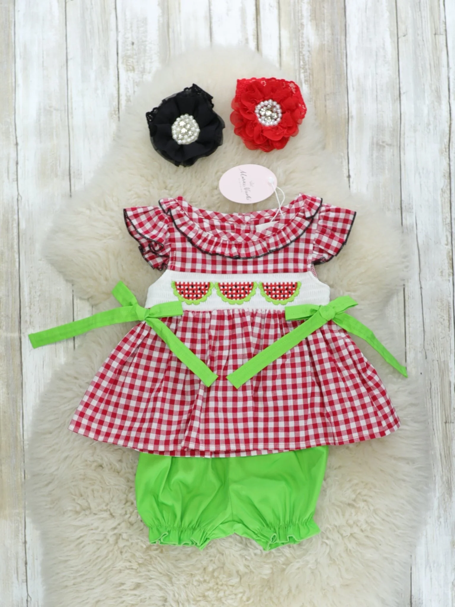 Smocked Watermelon Tunic & Shorts Outfit