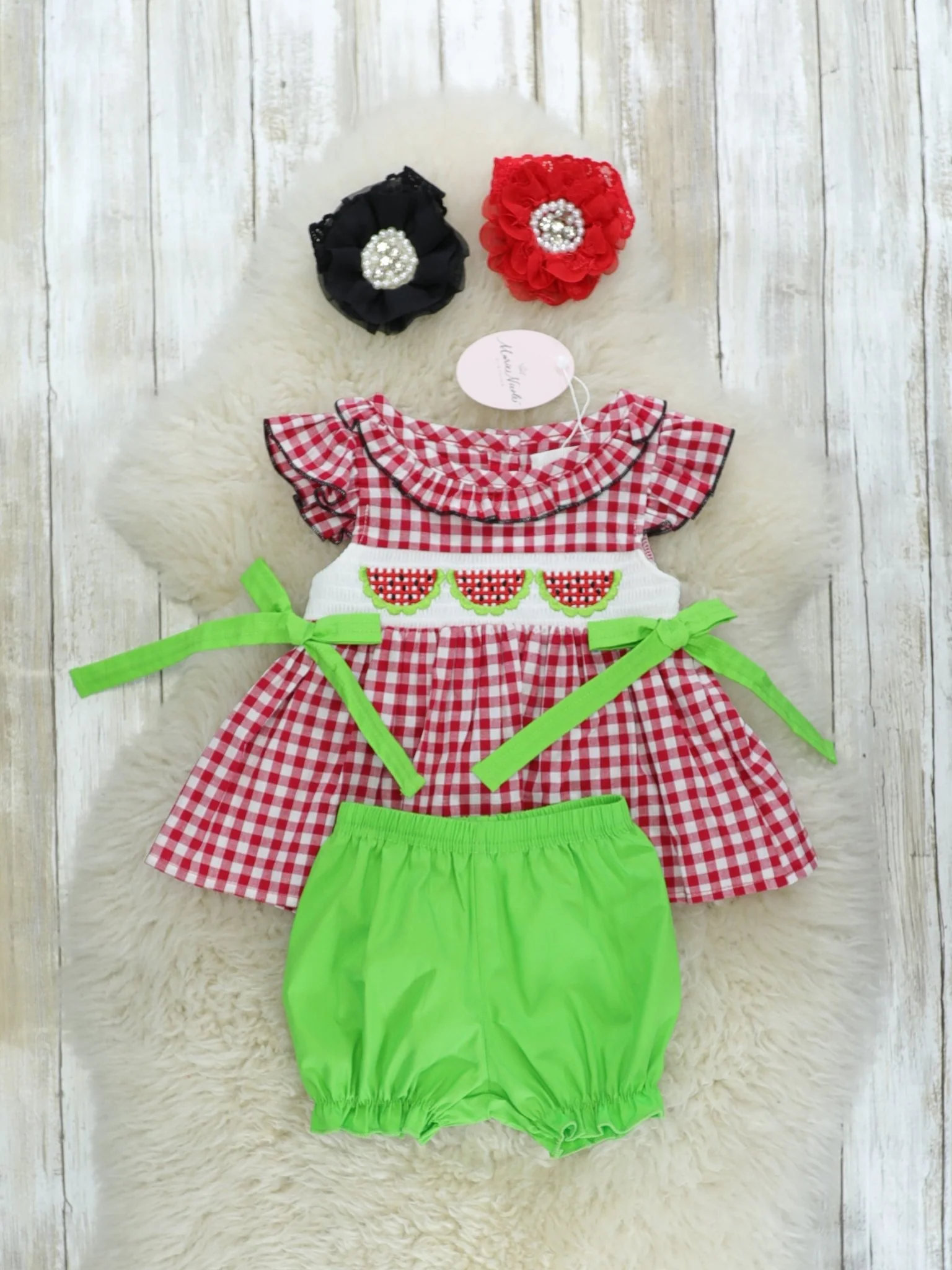 Smocked Watermelon Tunic & Shorts Outfit - Image 2