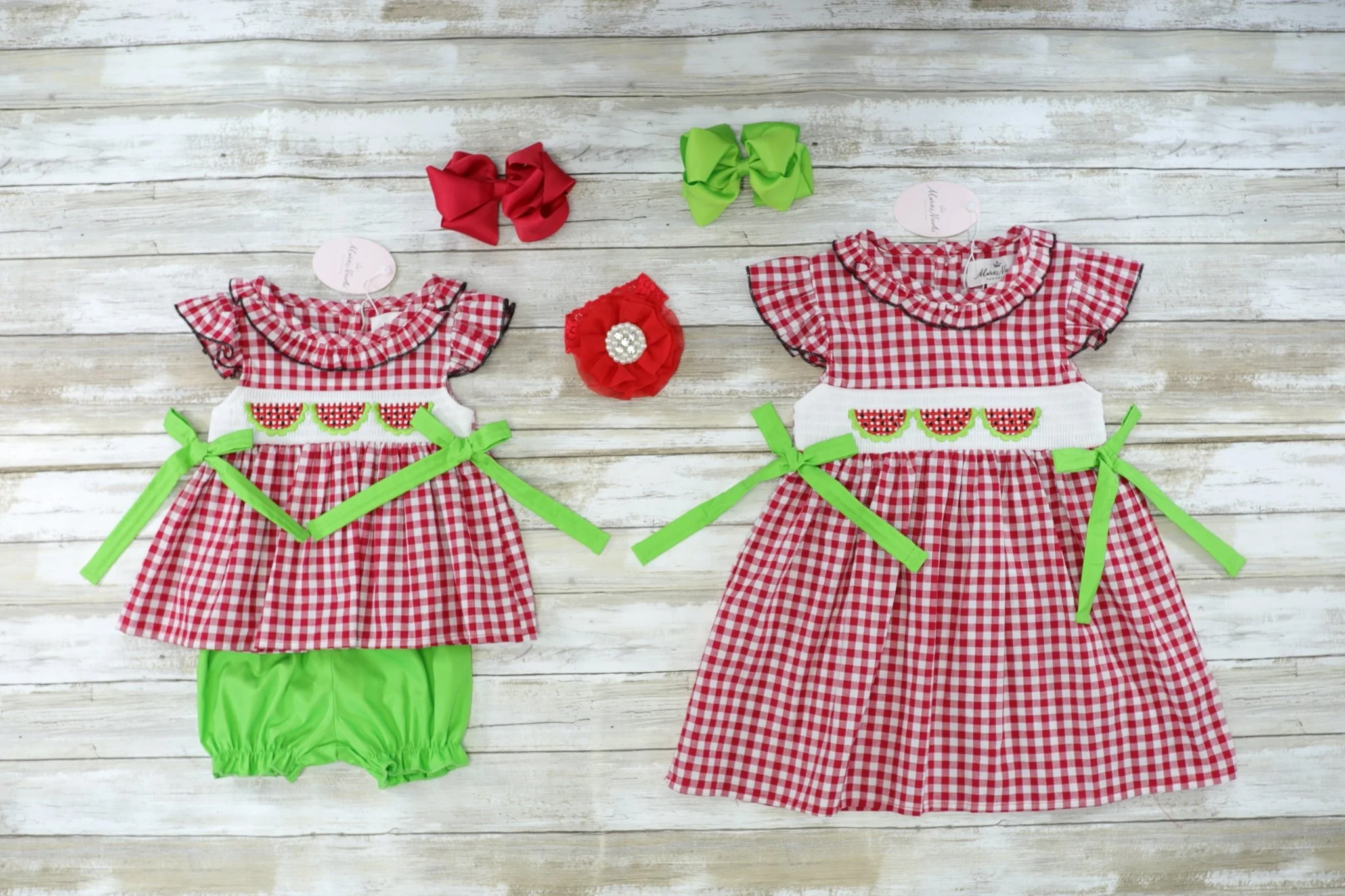 Smocked Watermelon Tunic & Shorts Outfit - Image 3