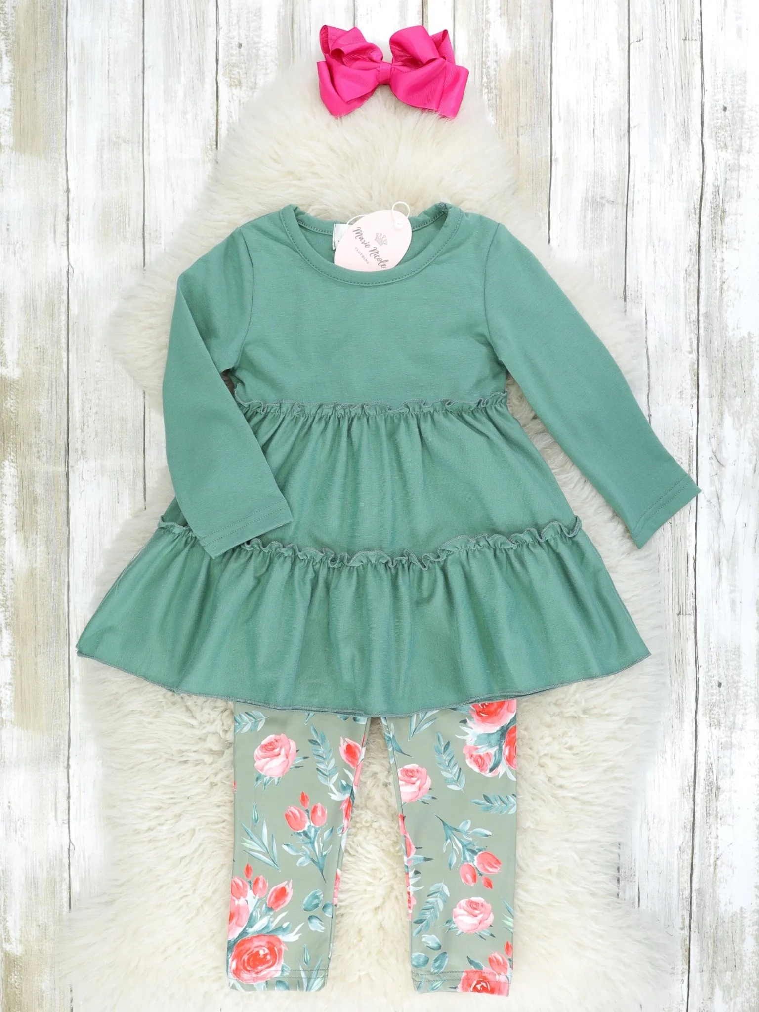 Soft Green Rose 3 Piece Set - Image 2