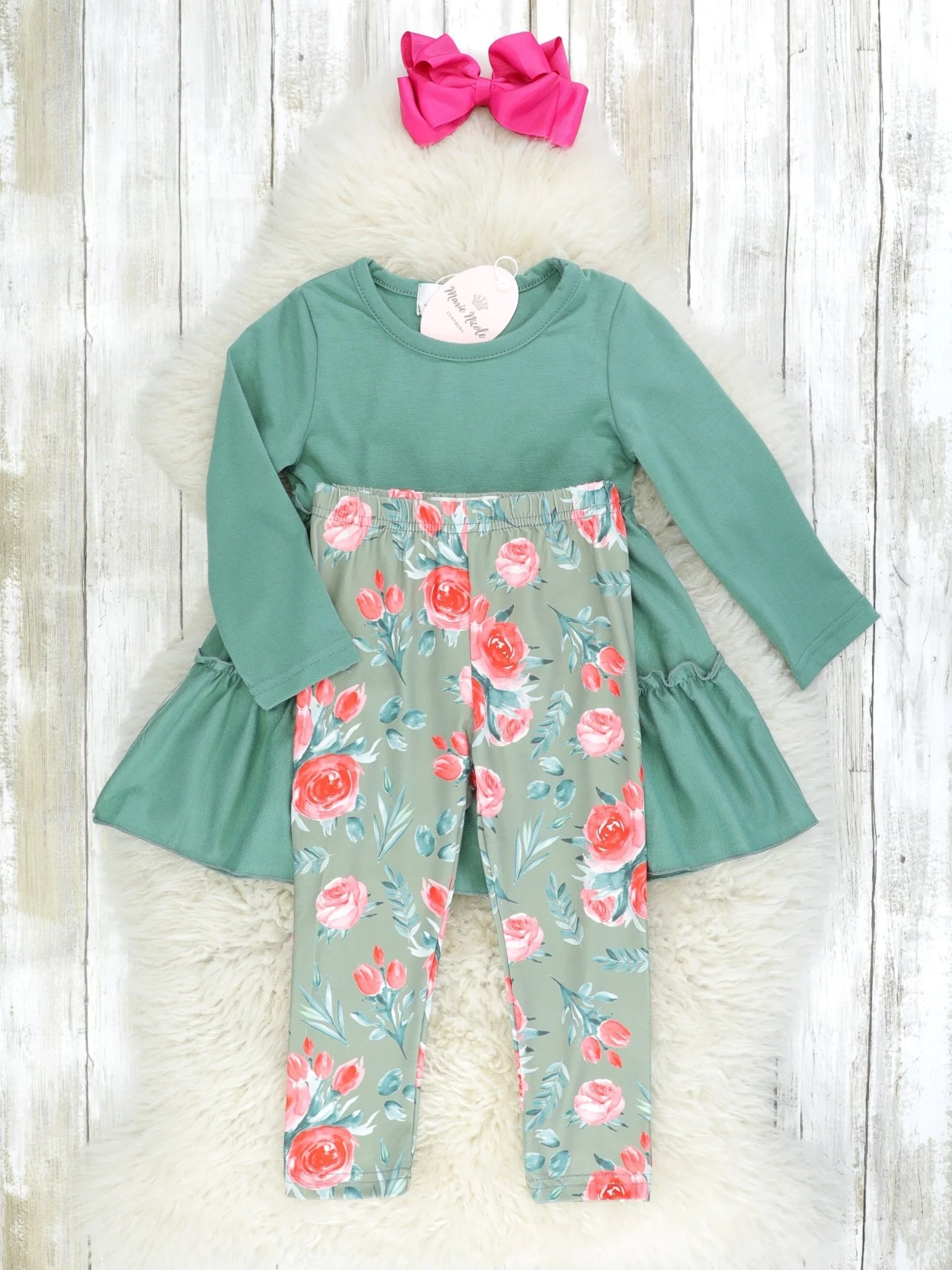 Soft Green Rose 3 Piece Set - Image 3