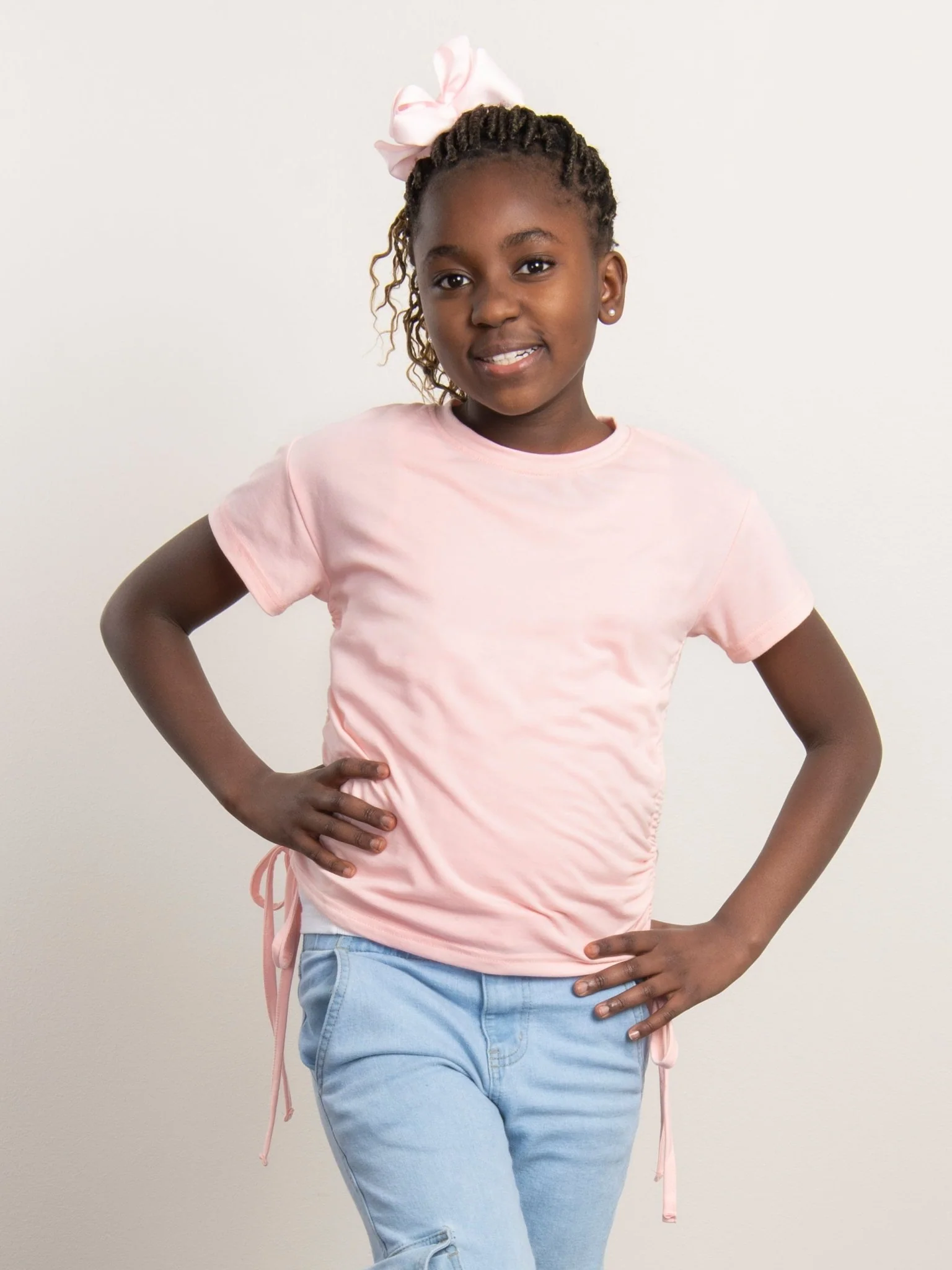 Soft Pink Side Cinch Top