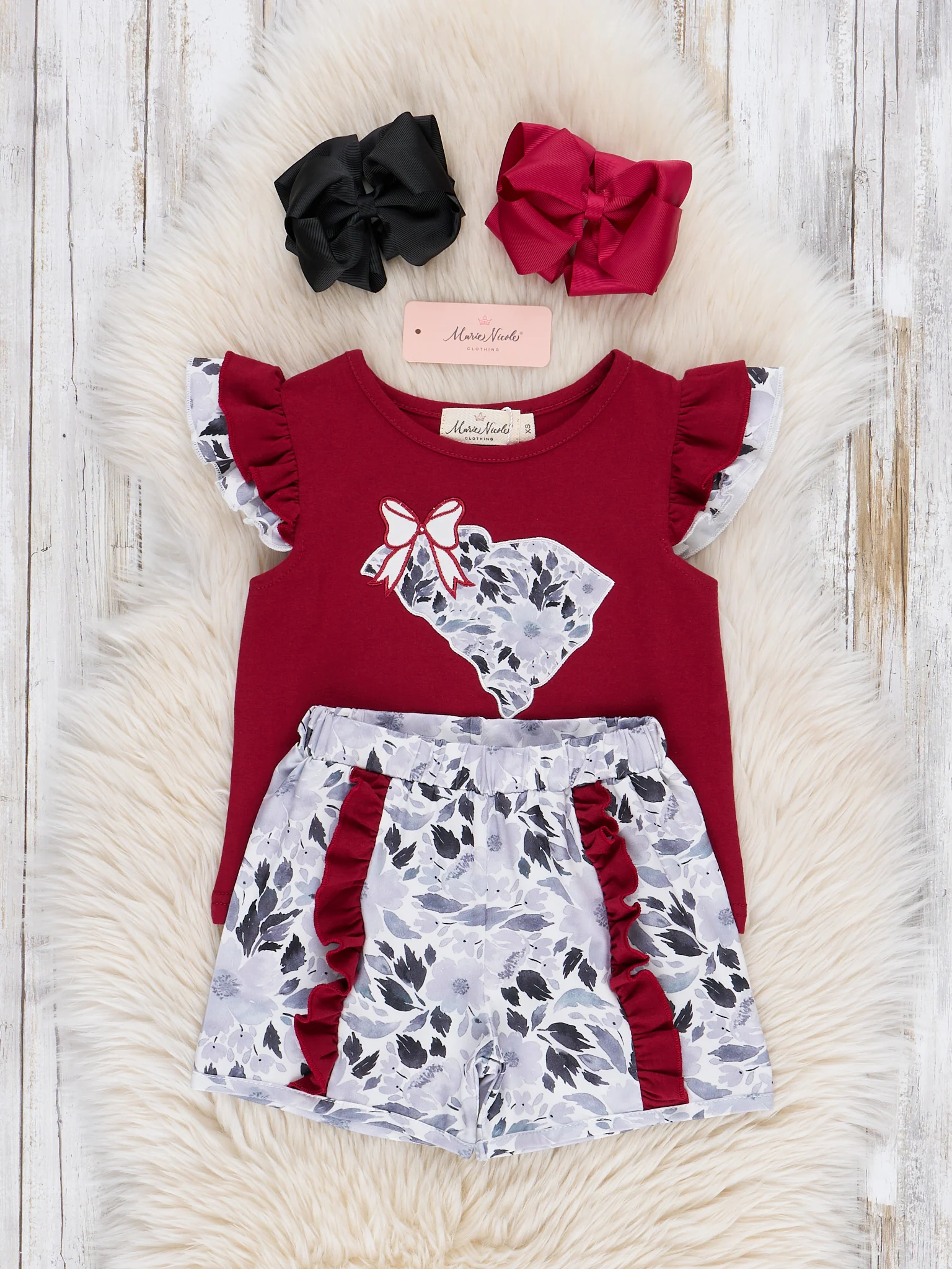 South Carolina Embroidered Floral Ruffle Outfit - Image 2