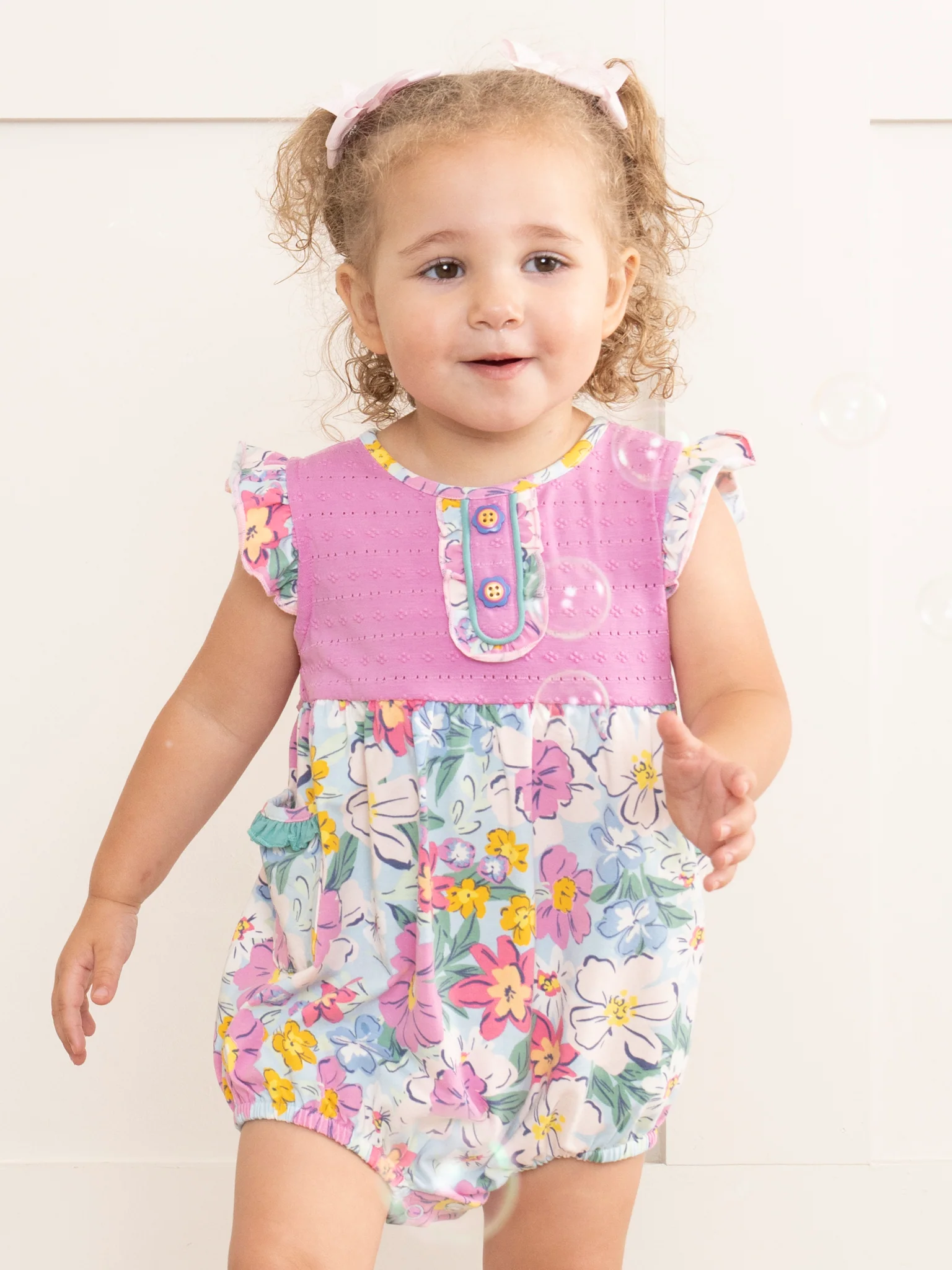 Southern Garden Ruffle Bubble Romper - Image 2