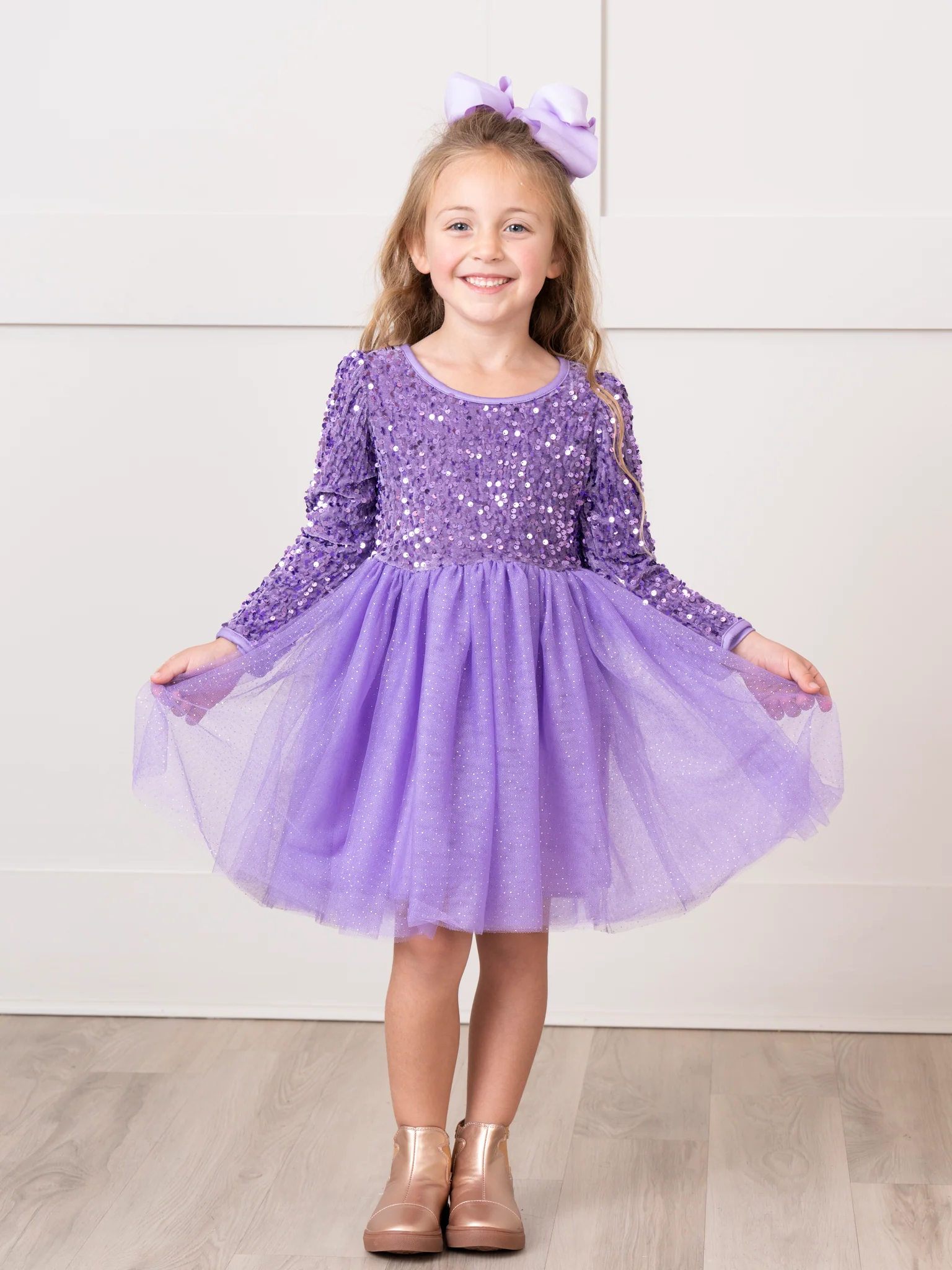 Sparkle Party Long Sleeve Tulle Dress - Image 6
