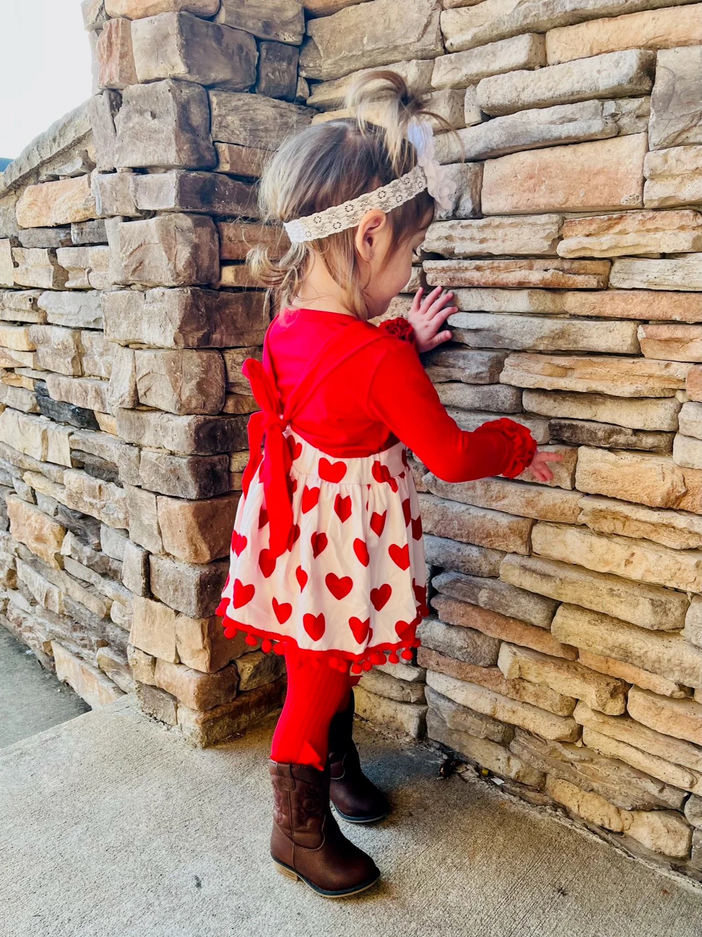 Sparkly Red Heart Tie Dressy Romper - Image 6