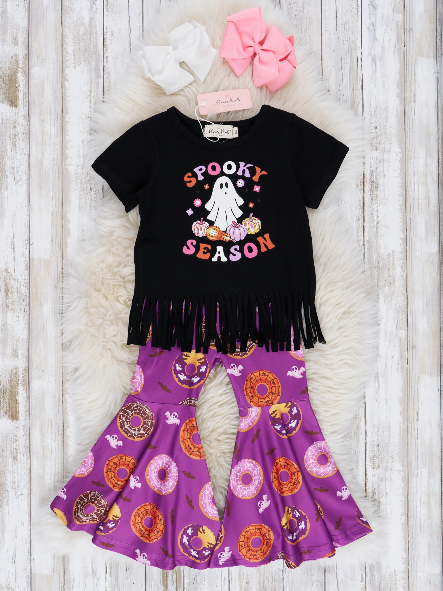 Spooky Donuts Fringe Bell Bottom Outfit