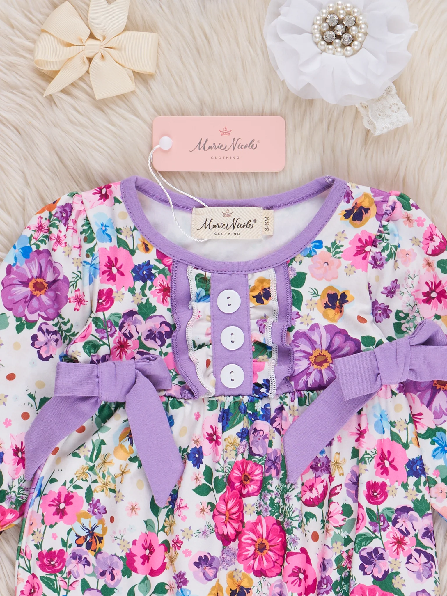 Spring Blossoms Ruffle Romper - Image 2