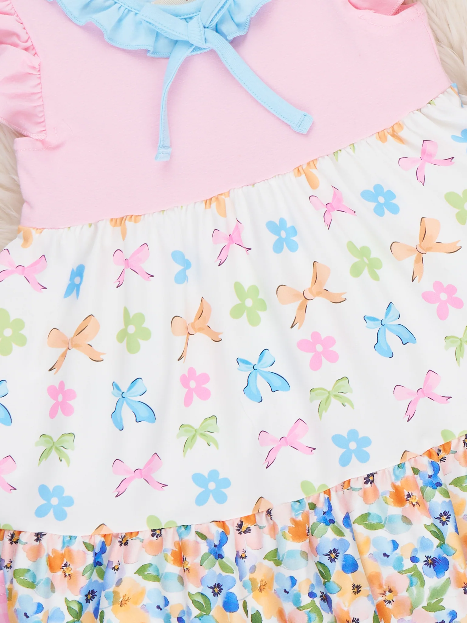 Spring Garden Bows Ruffle Dress - Image 3