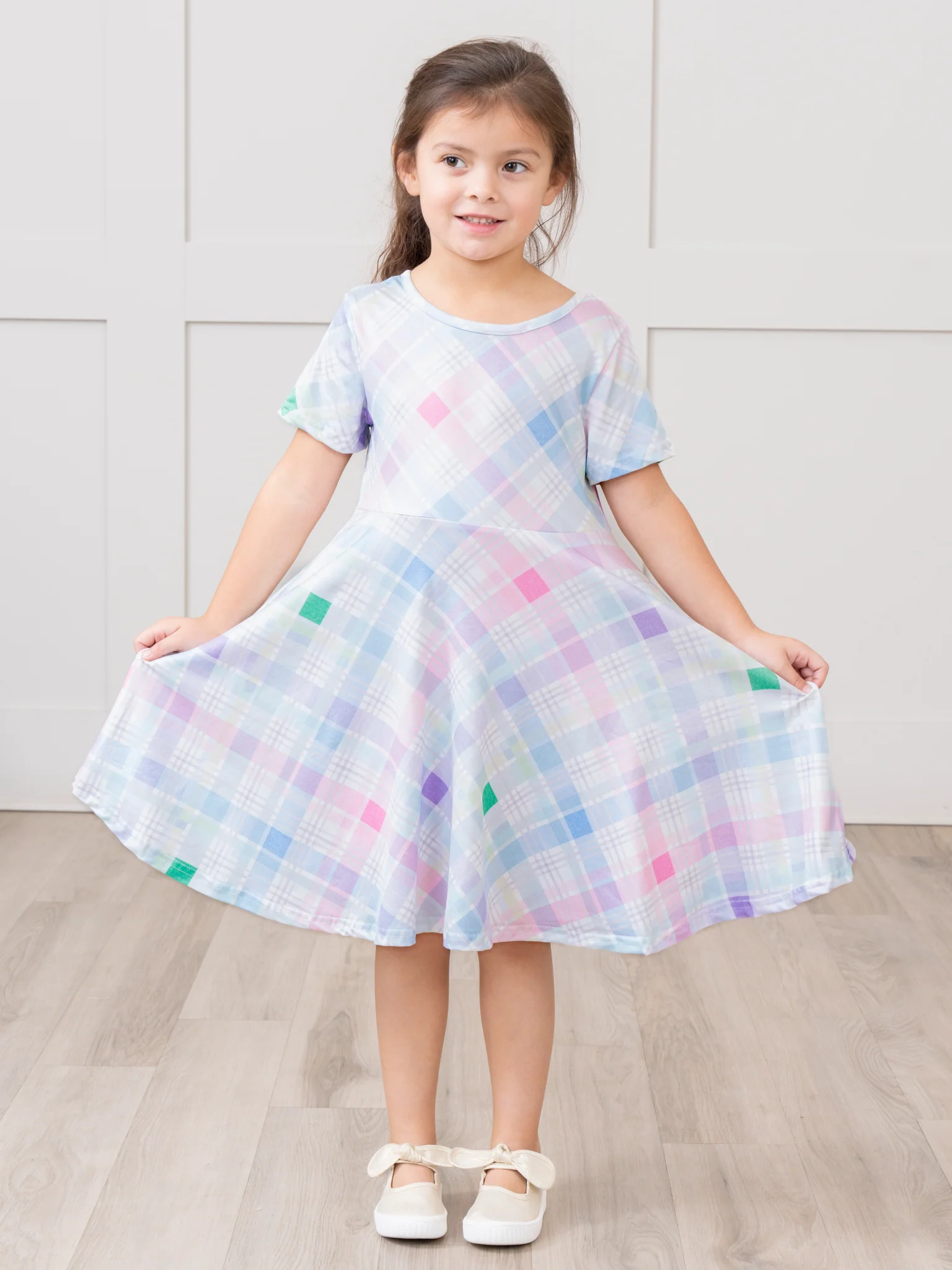 Spring Plaid Swing Dress - Image 3