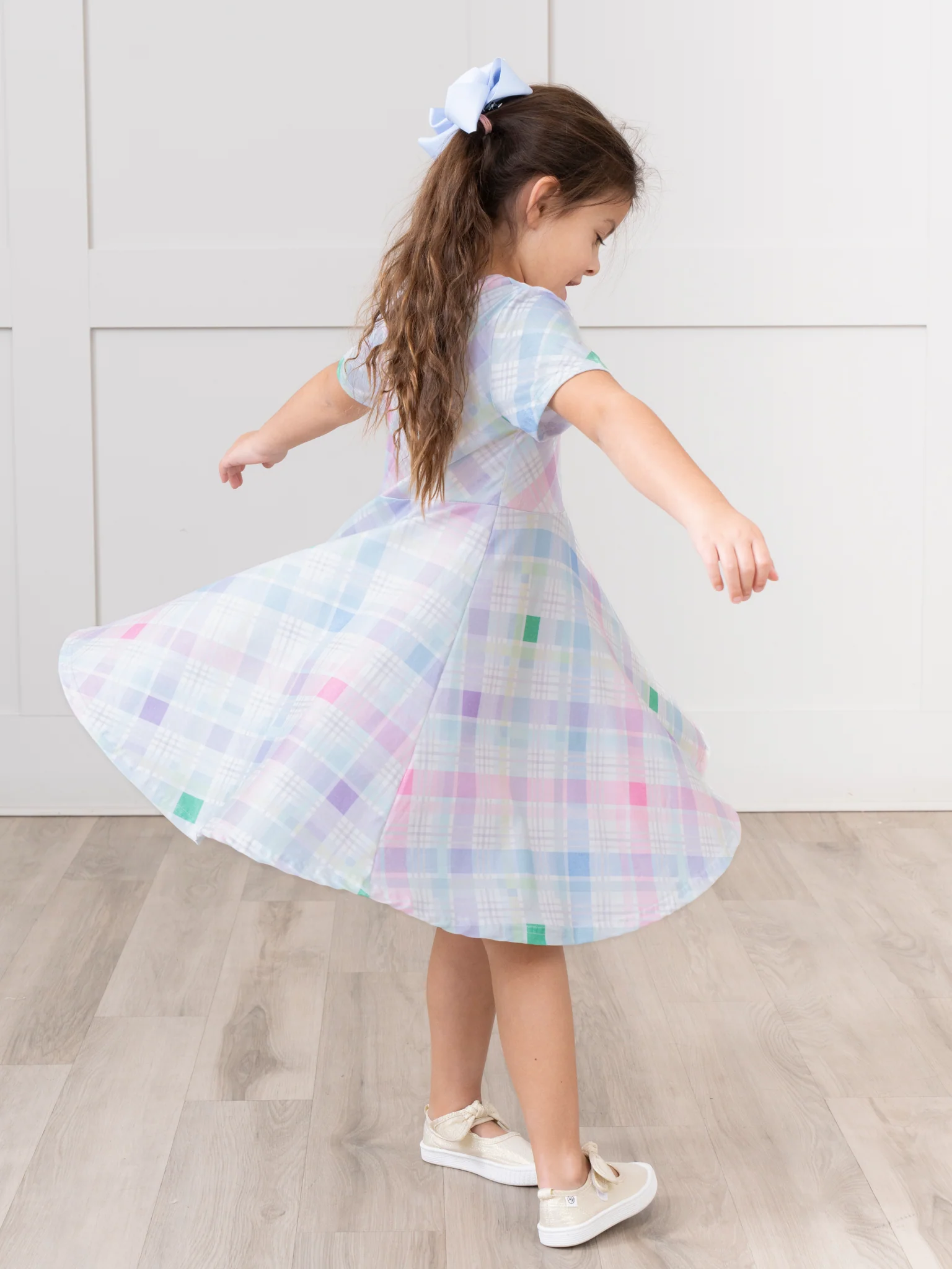 Spring Plaid Swing Dress - Image 4