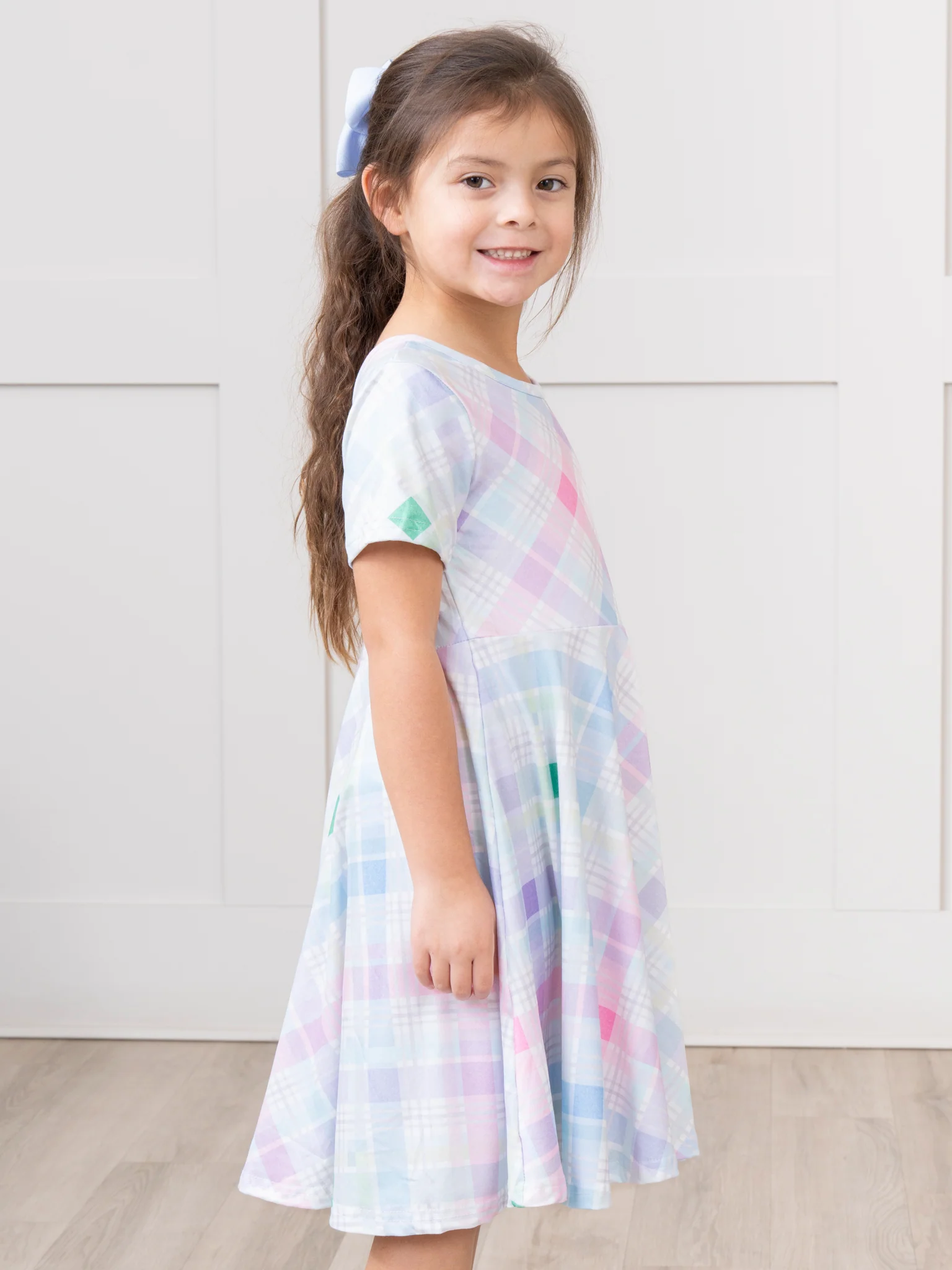 Spring Plaid Swing Dress - Image 5