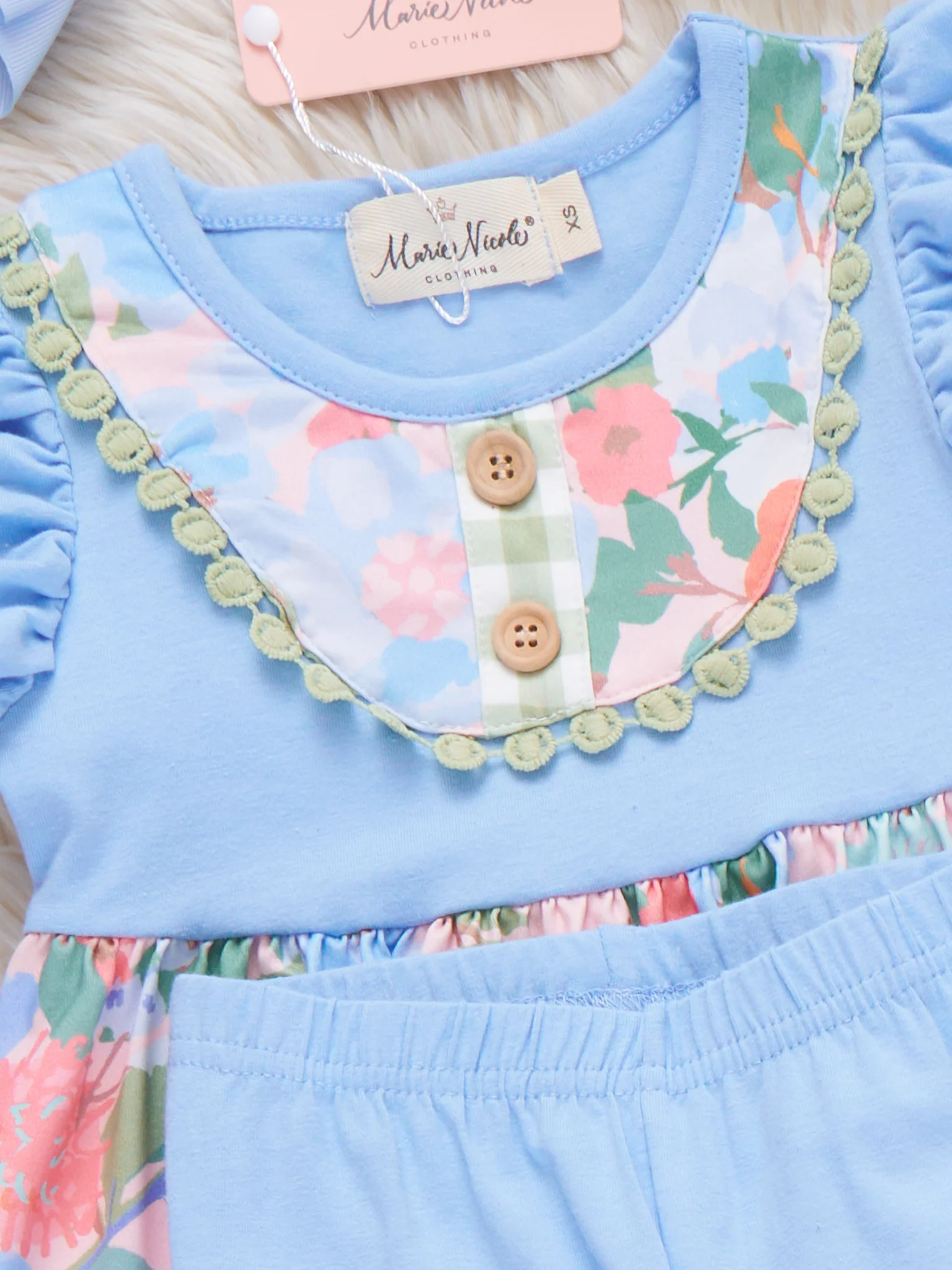 Springtime Flutter Floral Ruffle Outfit - Image 3