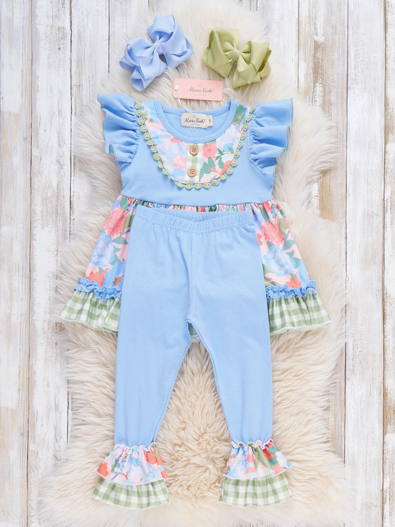 Springtime Flutter Floral Ruffle Outfit - Image 4