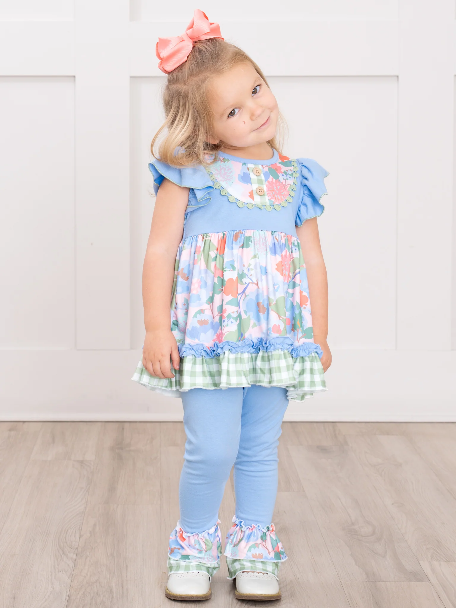 Springtime Flutter Floral Ruffle Outfit - Image 5