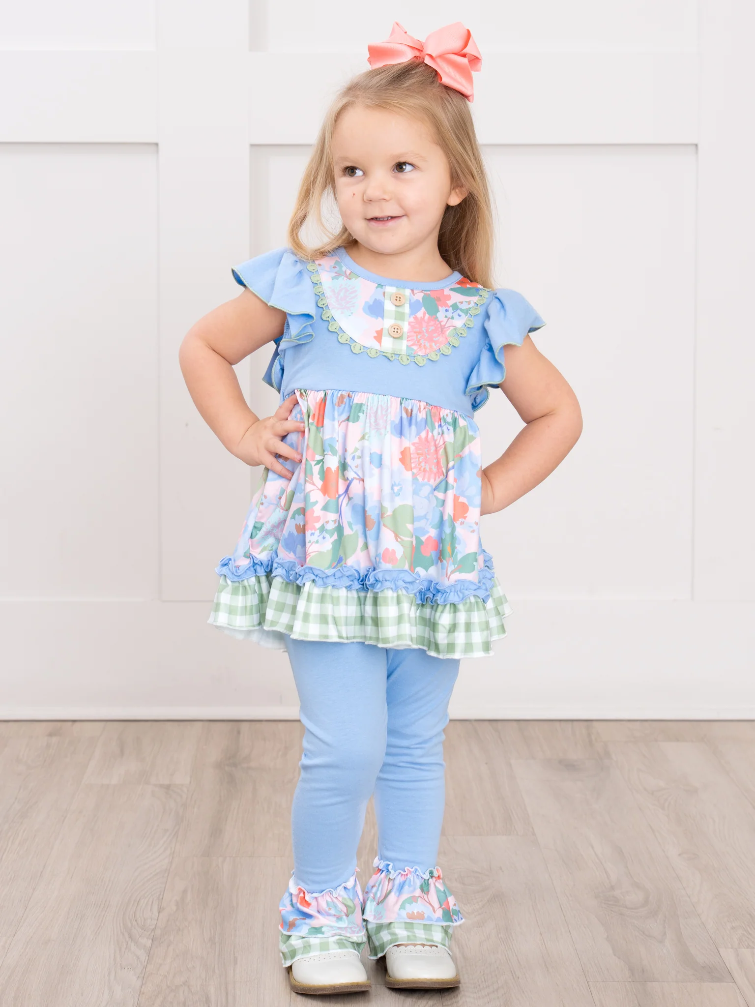 Springtime Flutter Floral Ruffle Outfit - Image 6