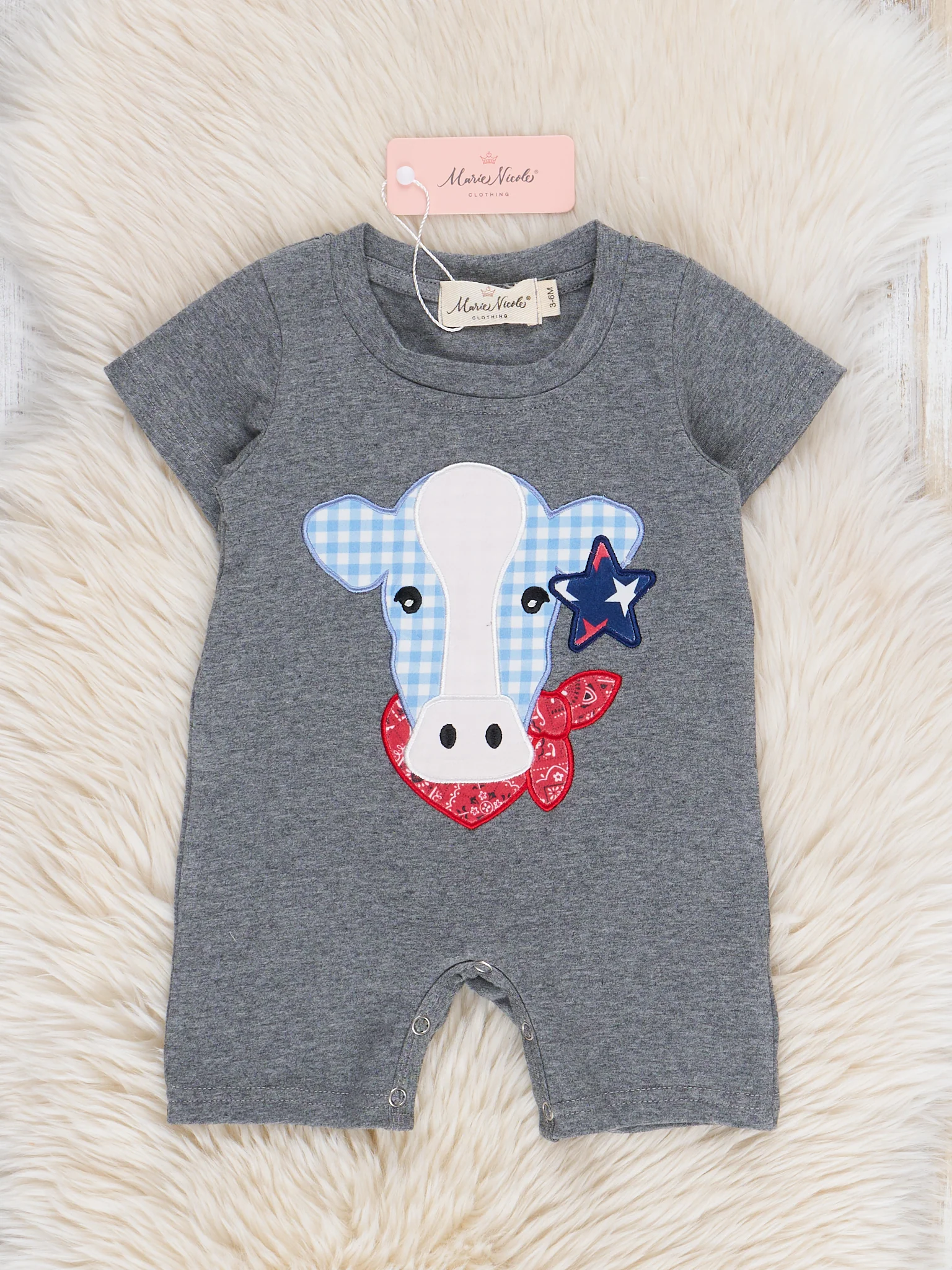 Stars & Stripes Cow Romper