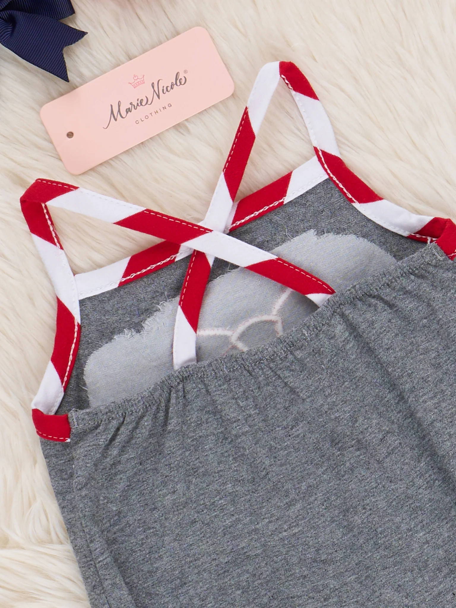 Stars & Stripes Cow Ruffle Romper - Image 2
