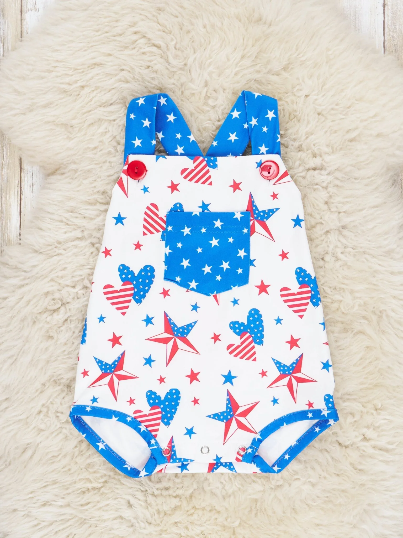 Stars & Stripes Heart Romper