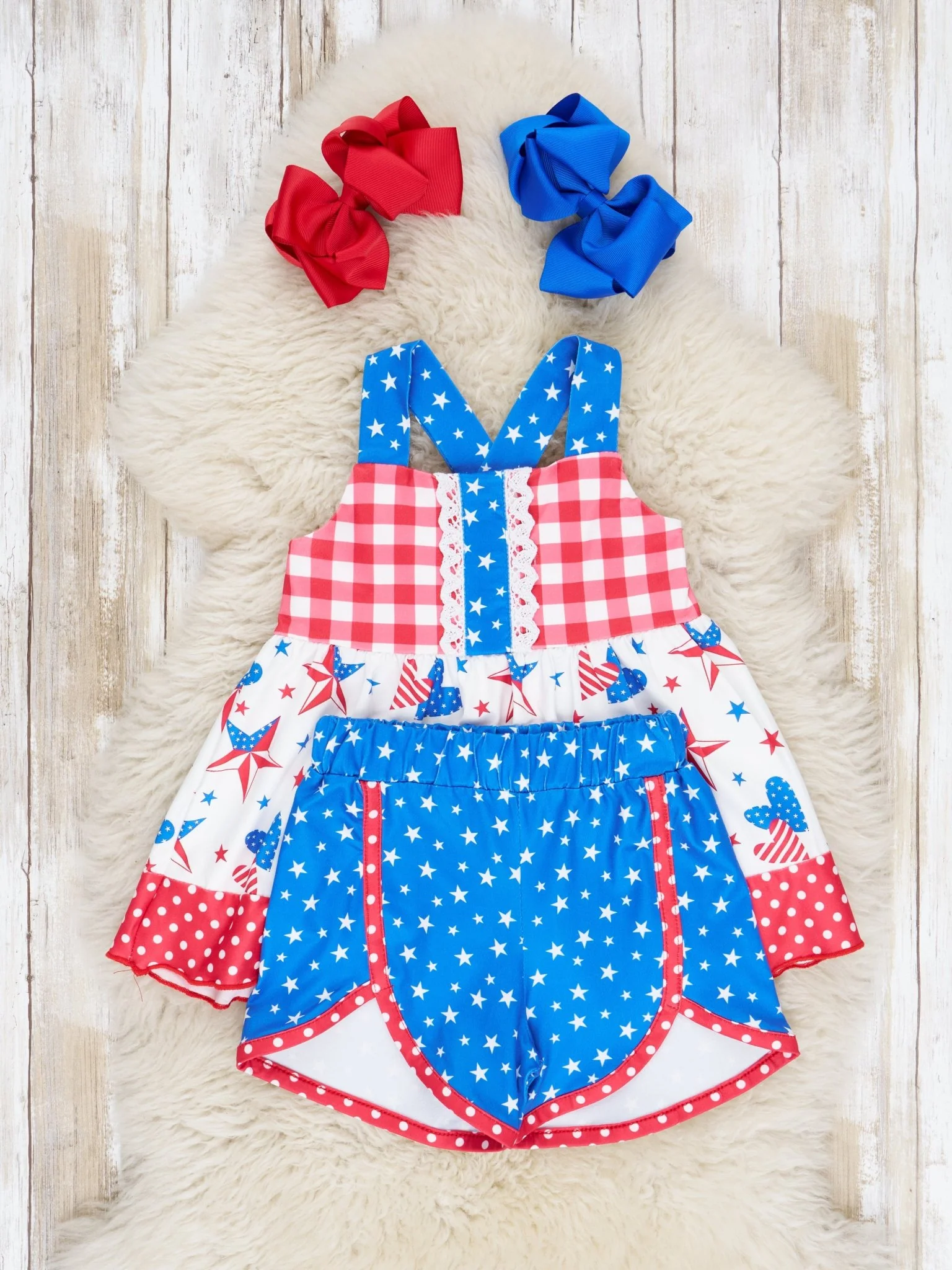 Stars & Stripes Heart Ruffle Outfit - Image 2