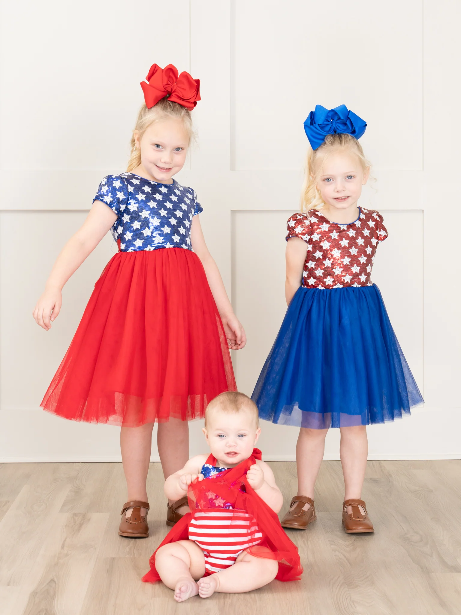 Stars & Stripes Sequin Red Tulle Dress