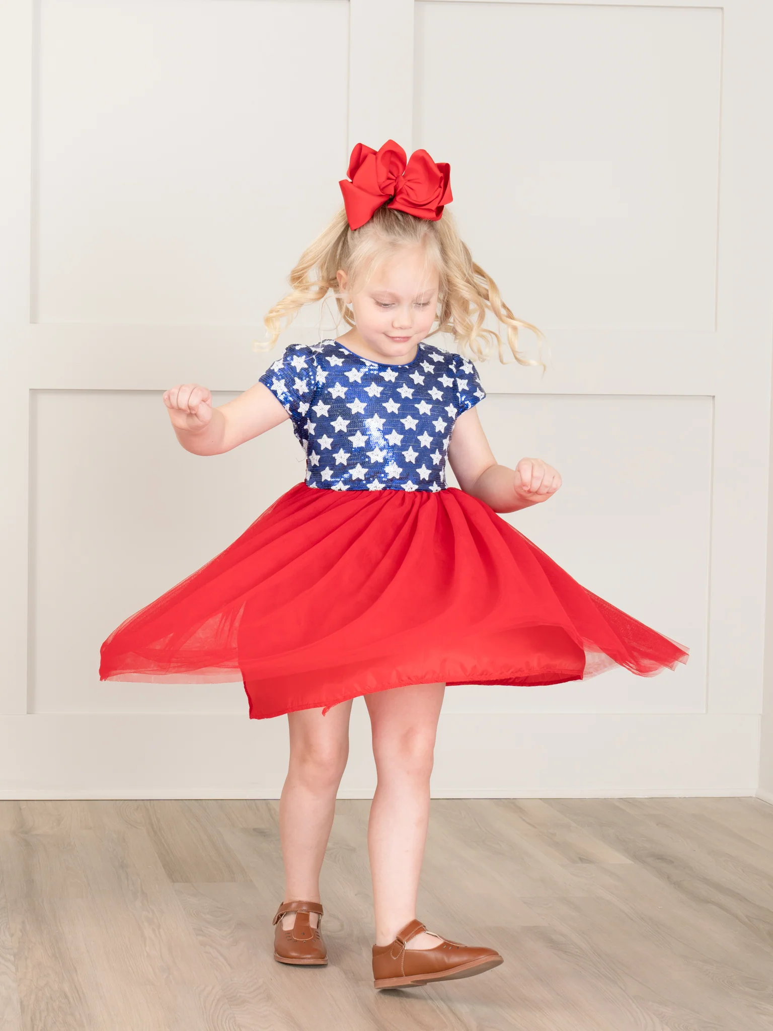 Stars & Stripes Sequin Red Tulle Dress - Image 2