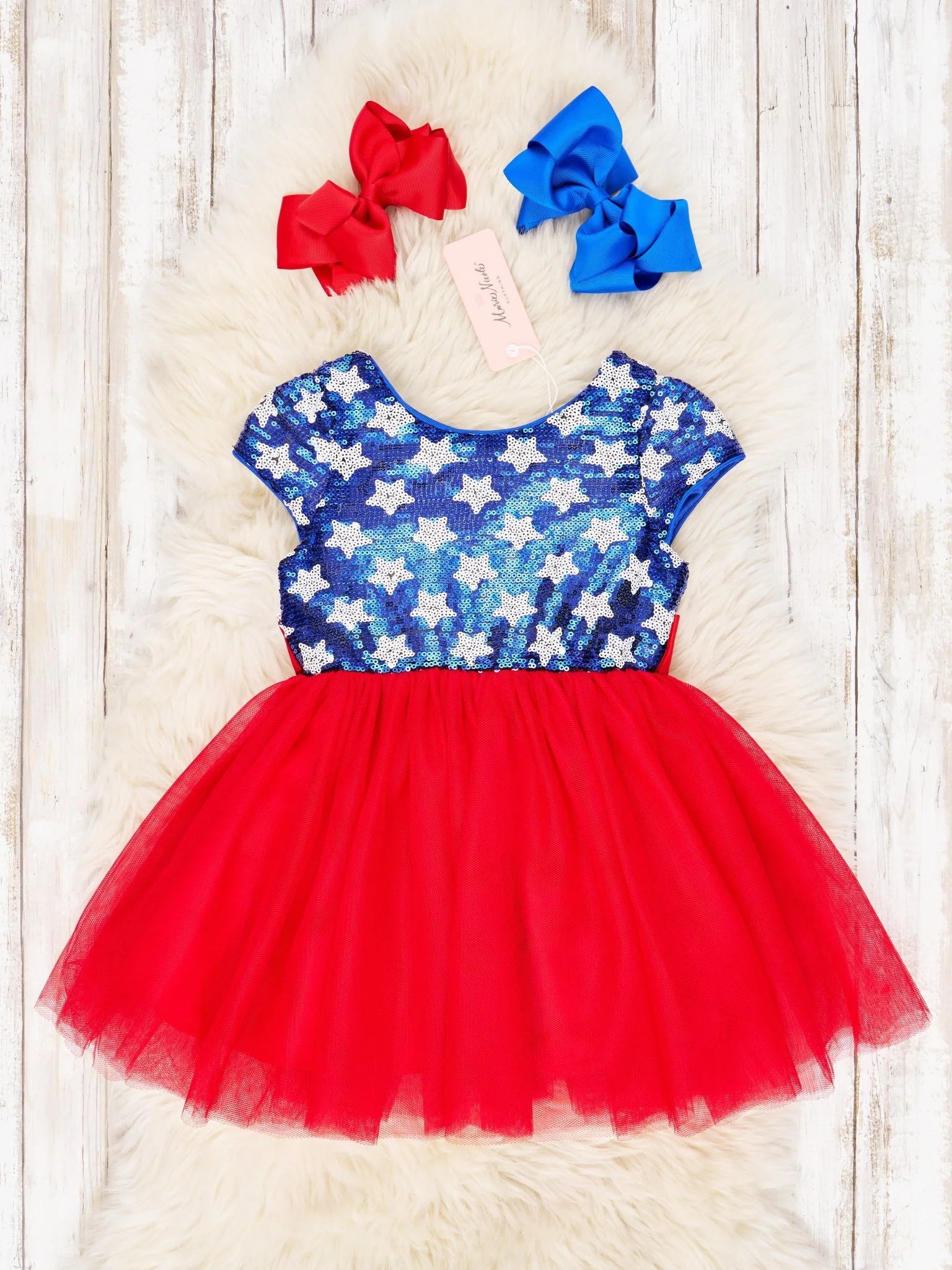 Stars & Stripes Sequin Red Tulle Dress - Image 3