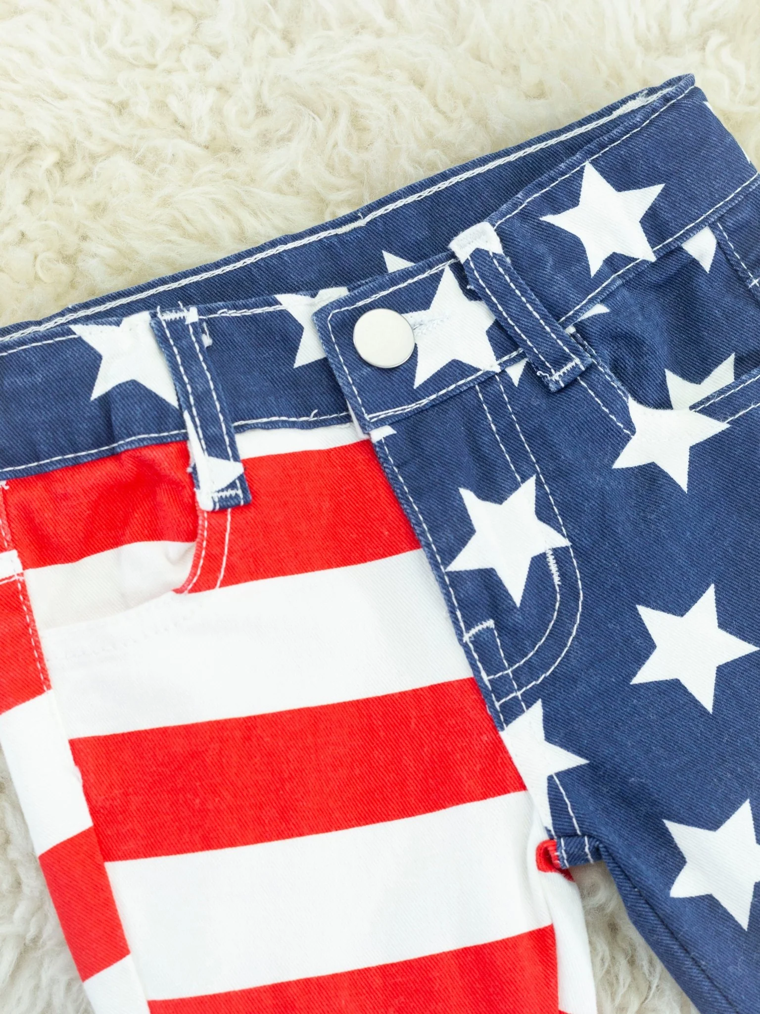 Stars & Stripes Tiered Denim Bell Bottoms - Image 3
