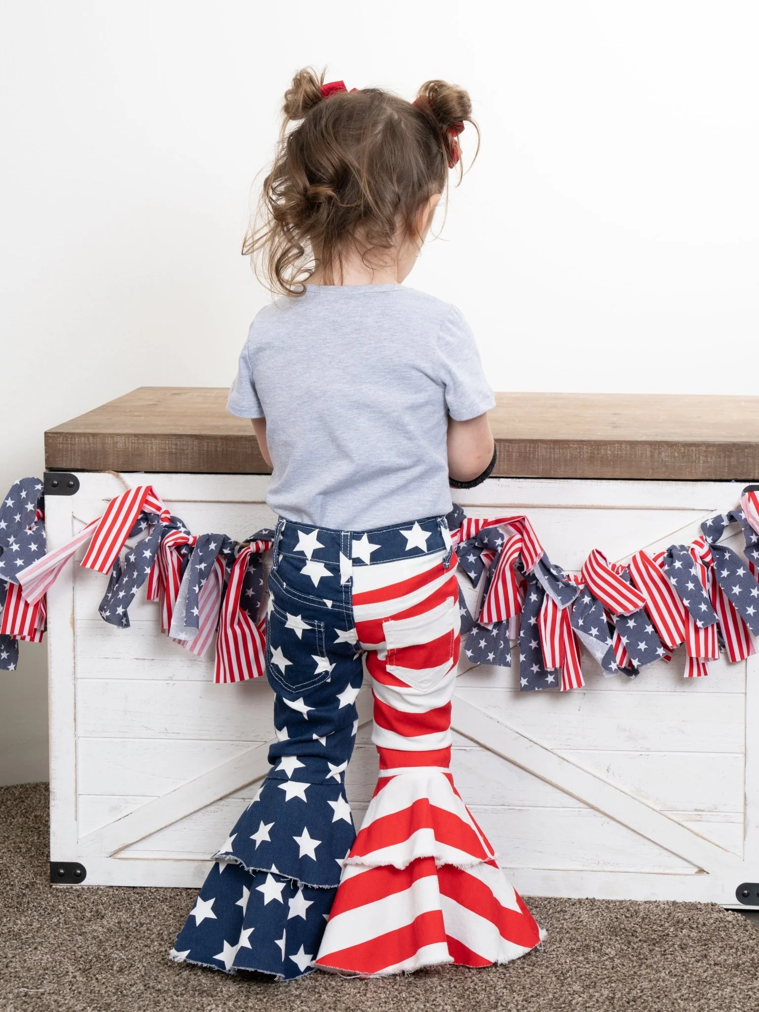 Stars & Stripes Tiered Denim Bell Bottoms - Image 5