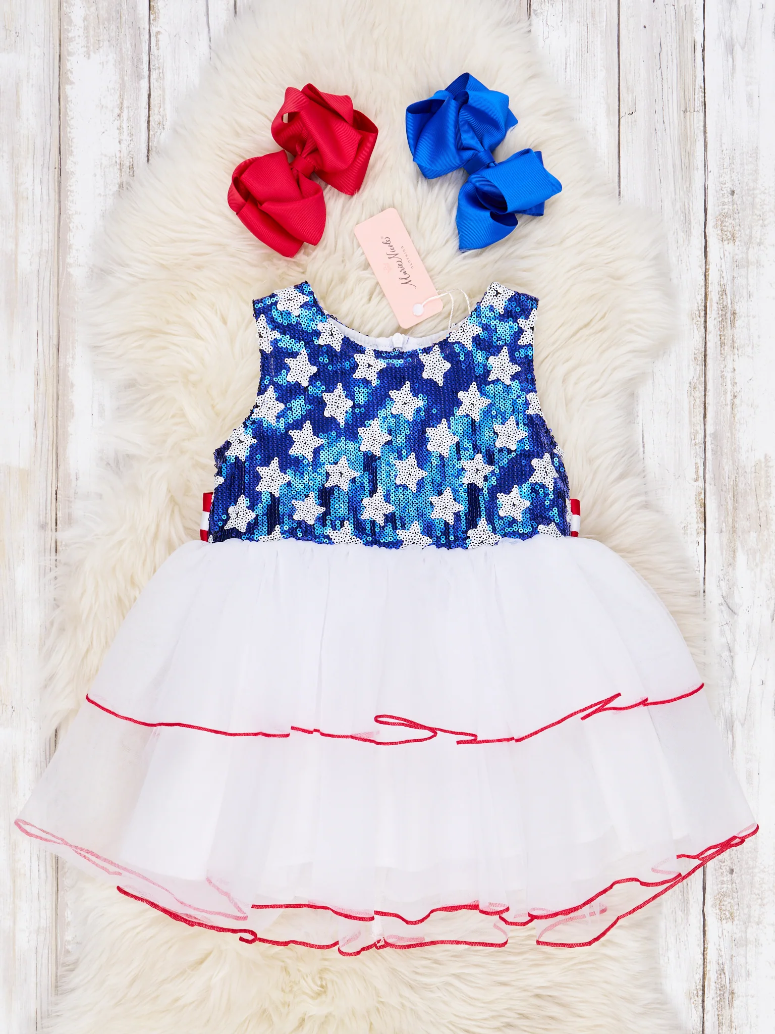 Stars & Stripes Tulle Sequin Dress