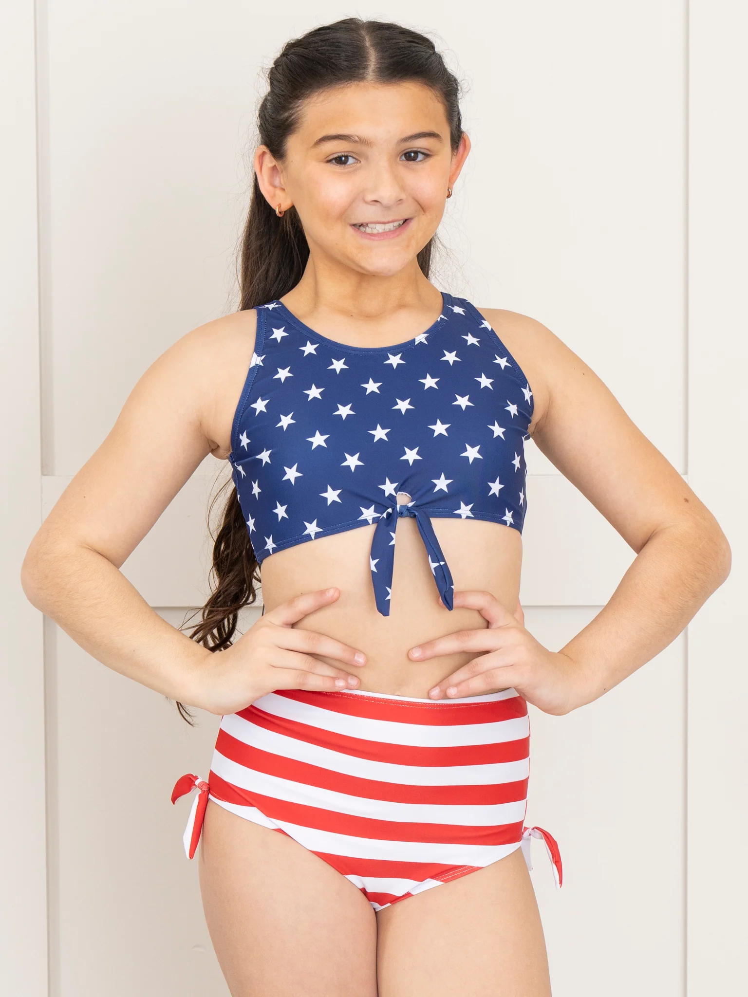 Stars & Stripes Tie Swimsuit