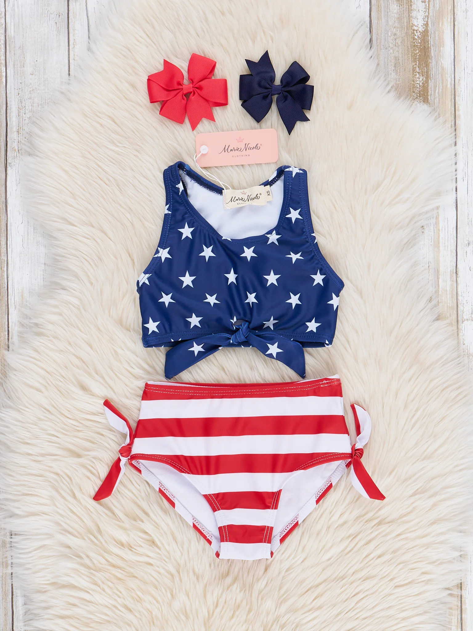 Stars & Stripes Tie Swimsuit - Image 2