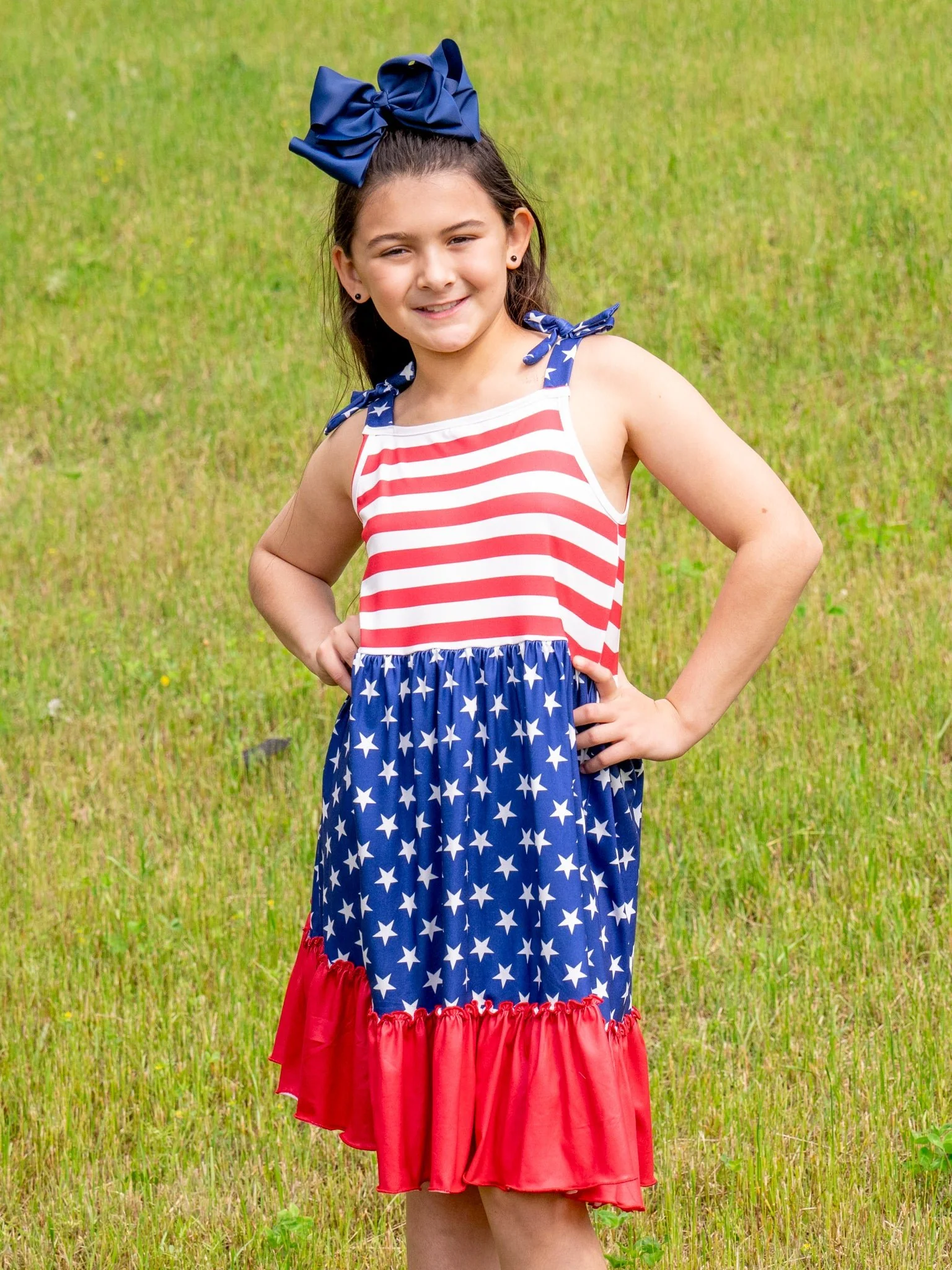 Stars & Stripes Tiered Ruffle Dress - Image 2