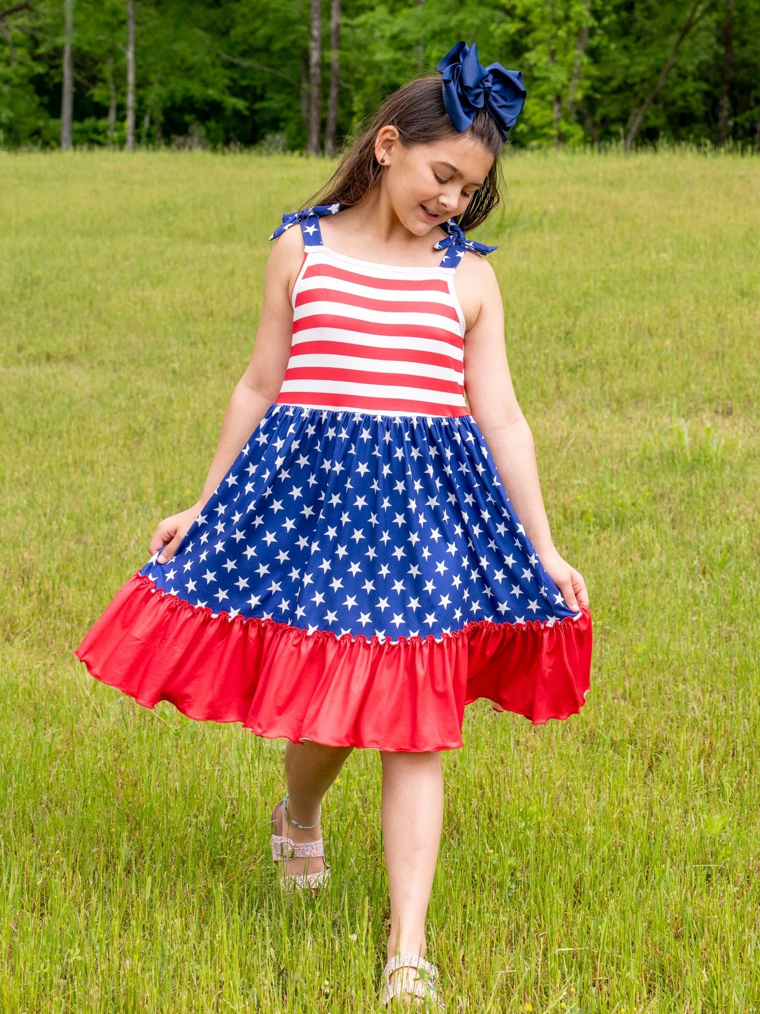 Stars & Stripes Tiered Ruffle Dress - Image 3