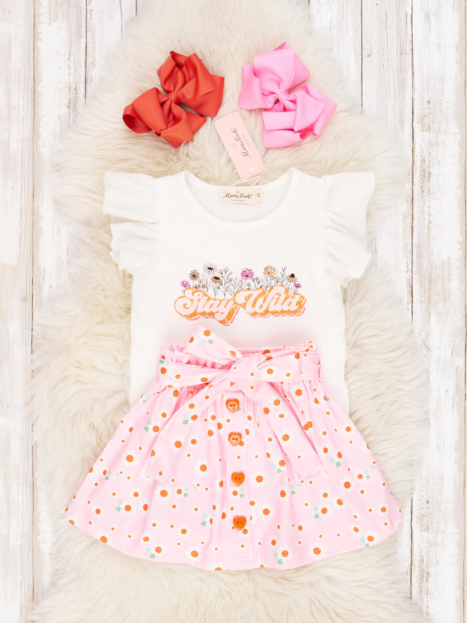 "Stay Wild" Floral Ruffle Skirt Outfit - Image 2