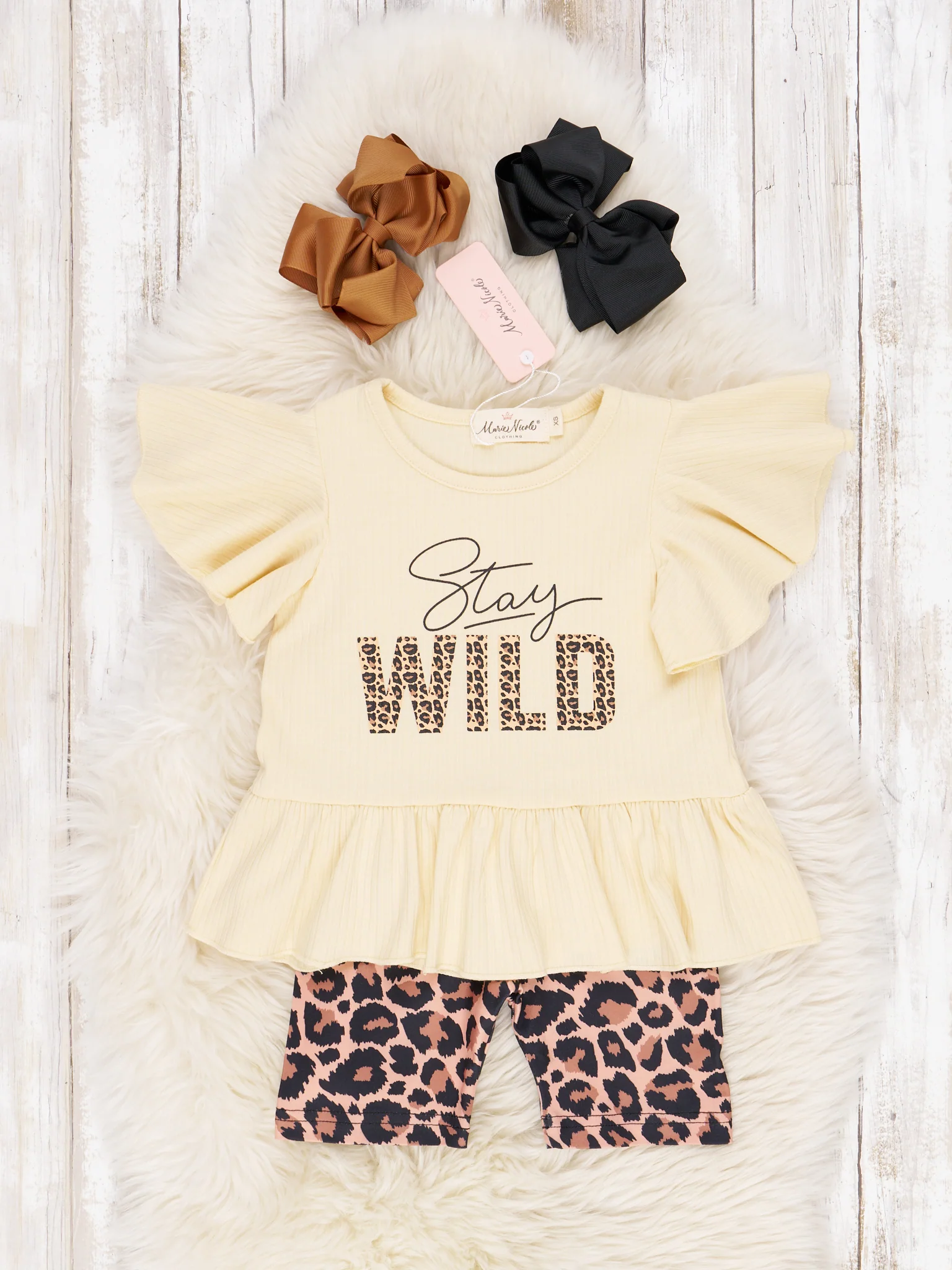 "Stay Wild" Leopard Ruffle Outfit