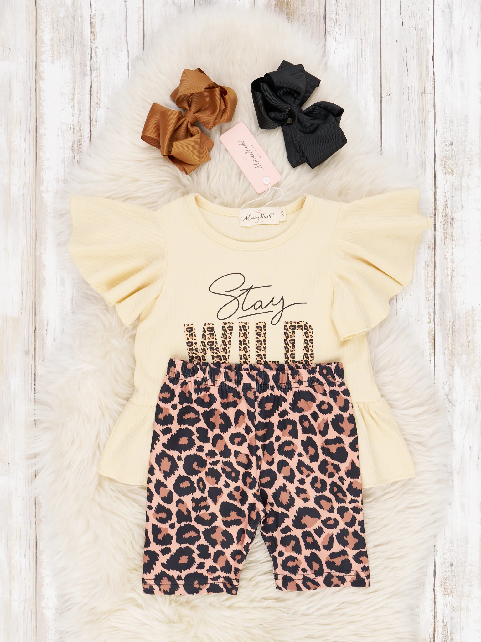 "Stay Wild" Leopard Ruffle Outfit - Image 2