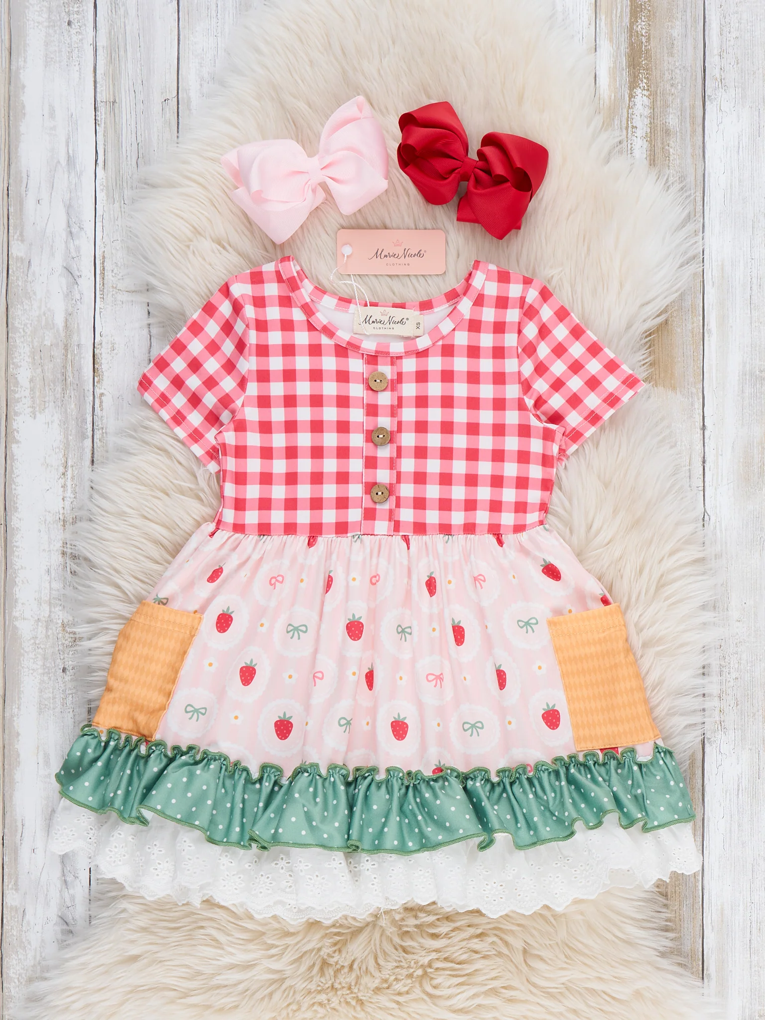 Strawberry Dreams Ruffle Dress