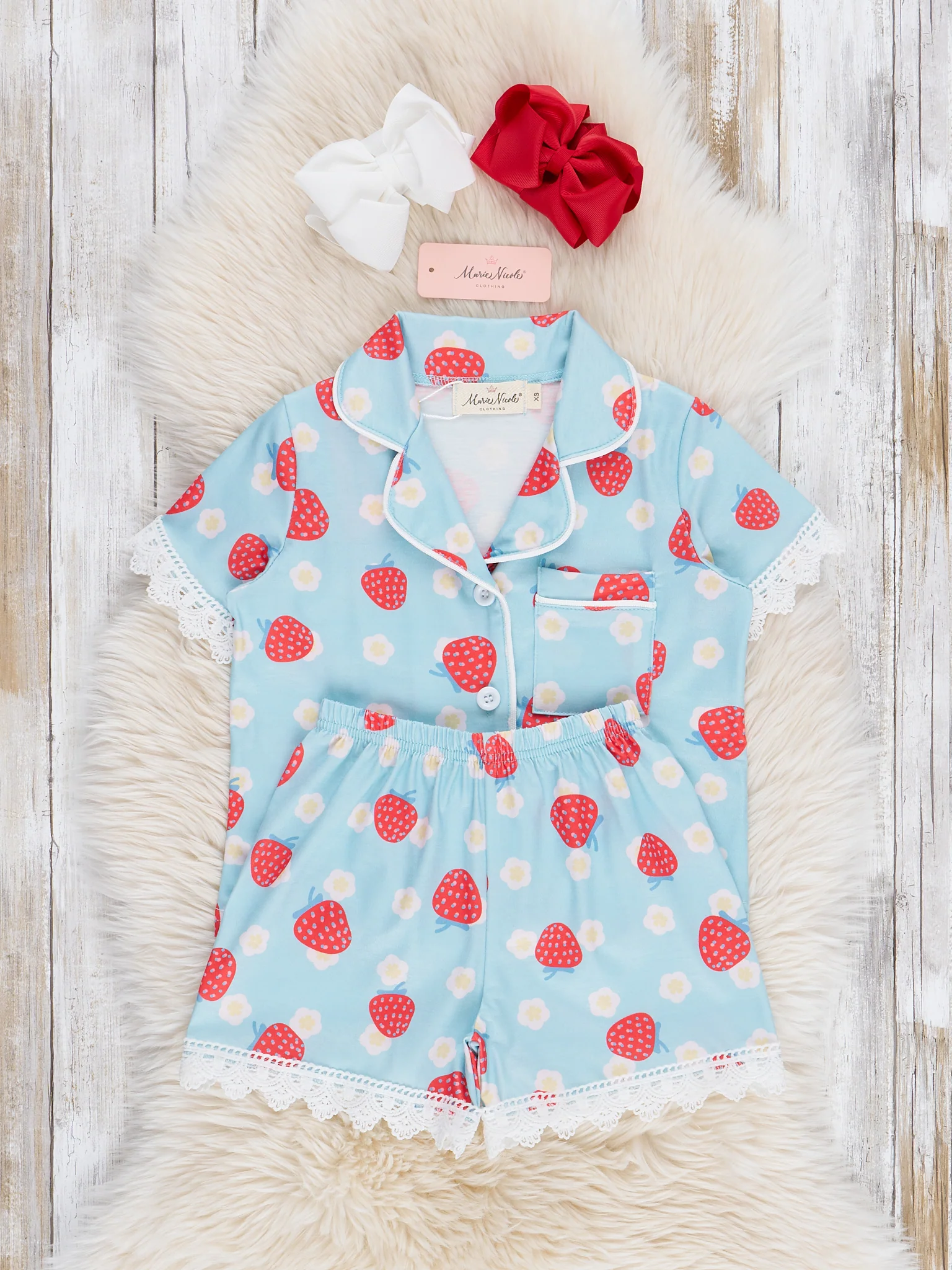 Strawberry Lace Ruffle Pajamas - Image 2