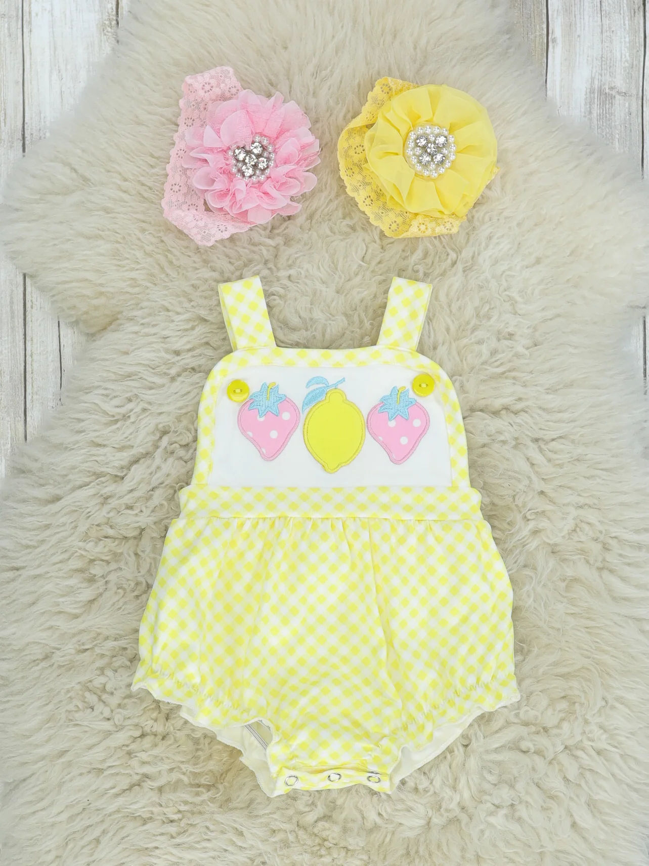 Strawberry Lemonade Bubble Romper