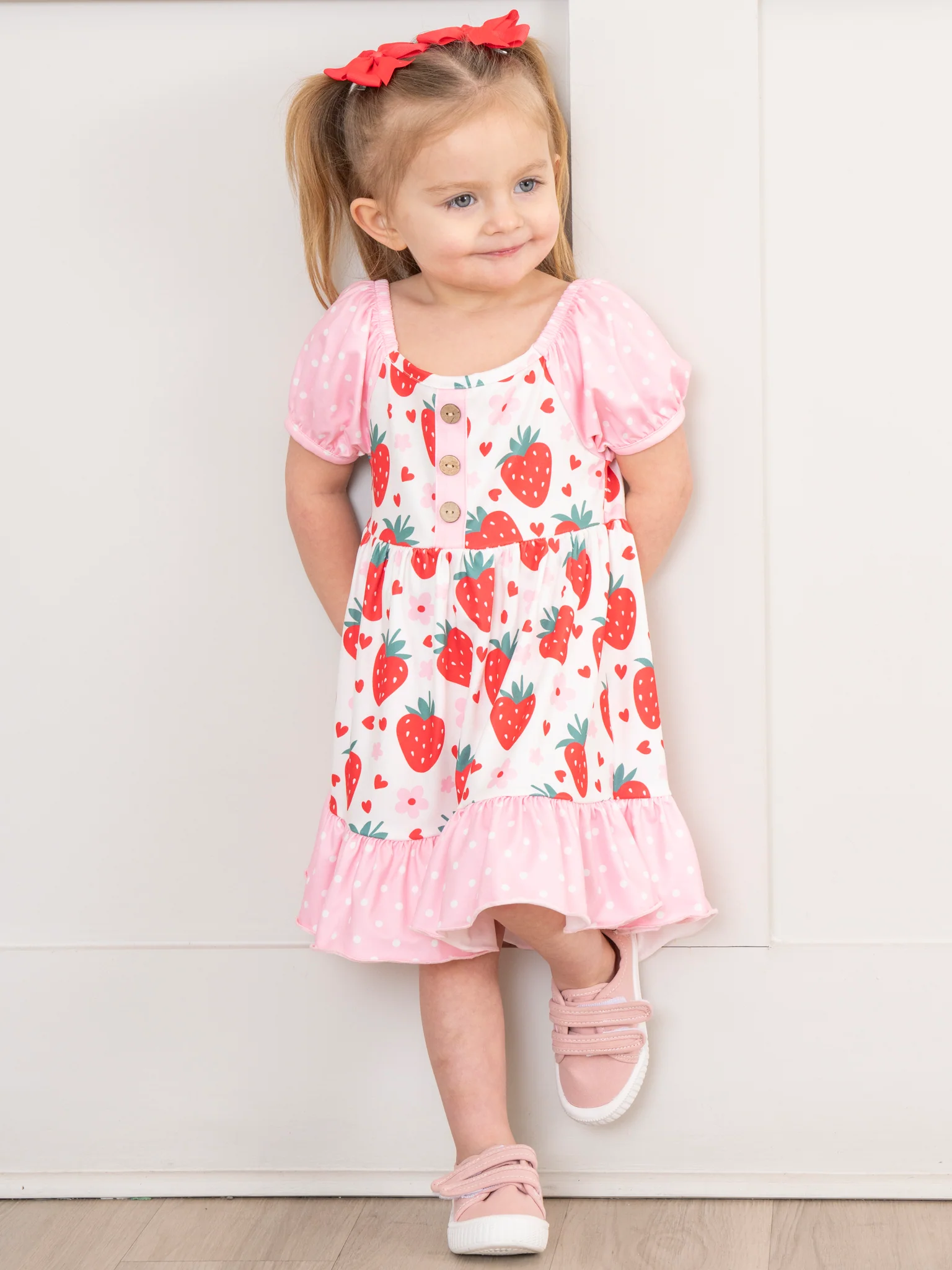 Strawberry Love Ruffle Dress - Image 4